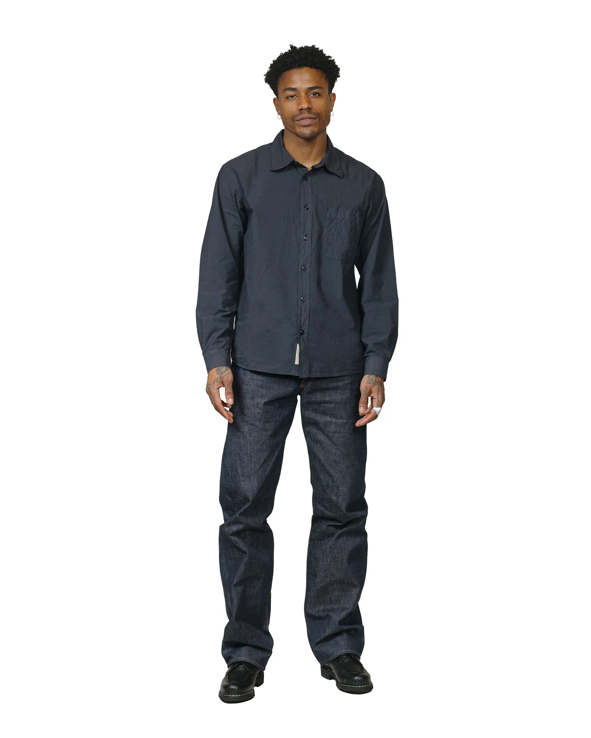 Merz B. Schwanen SHIRT01 Unisex Cotton Poplin Shirt Charcoal sold by Lost & Found product image thumbnail 4