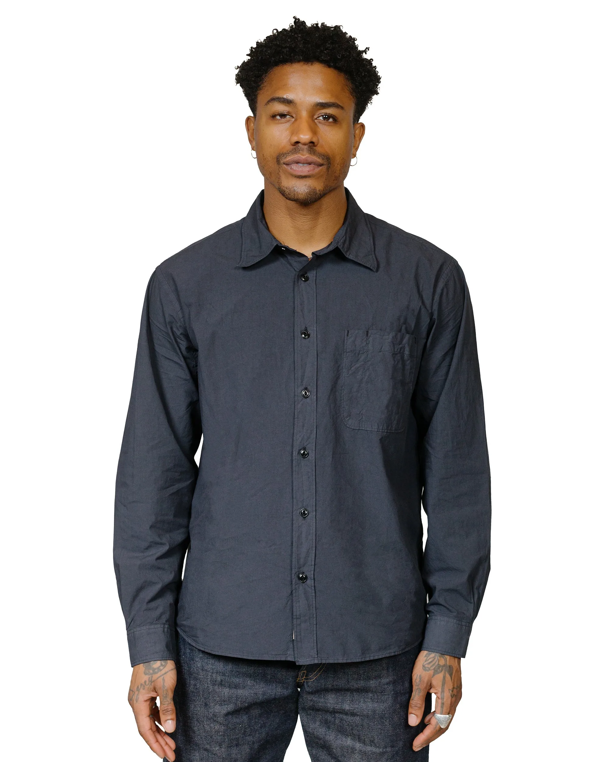 Merz B. Schwanen SHIRT01 Unisex Cotton Poplin Shirt Charcoal sold by Lost & Found product image thumbnail 2