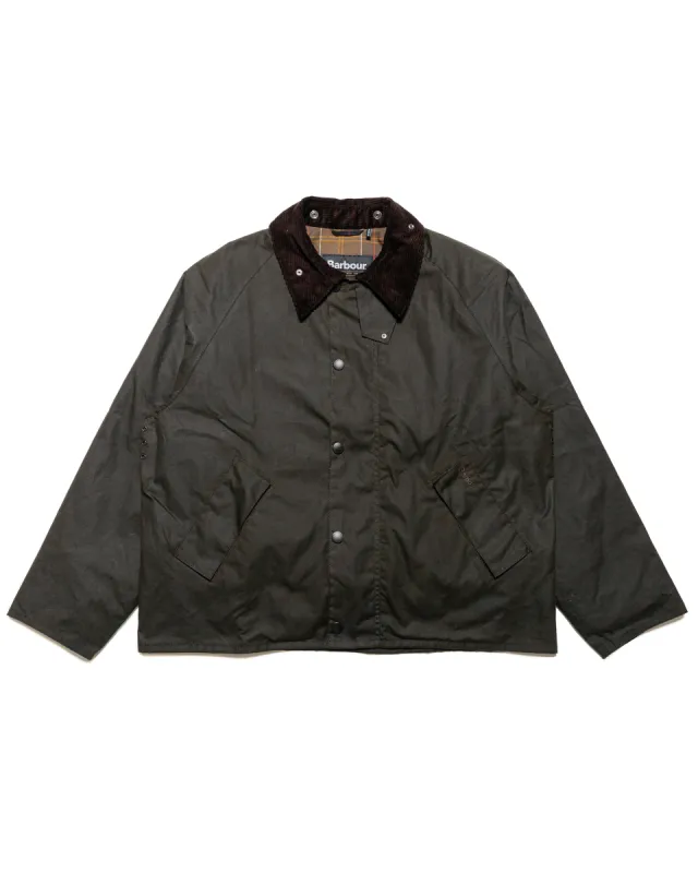 Barbour Transport Wax Jacket Olive sold by Lost & Found
