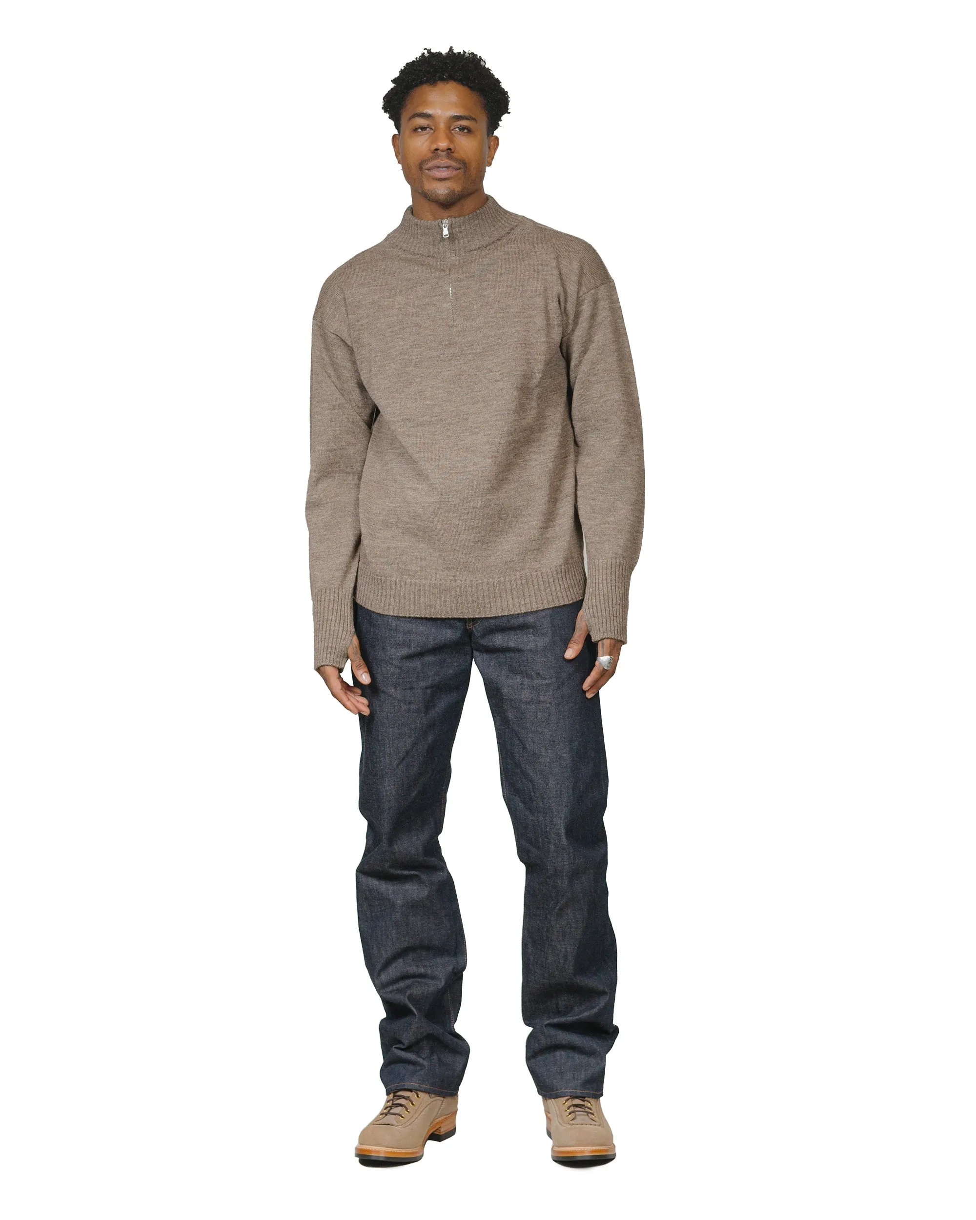 Andersen-Andersen Seaman Half-Zip Natural Taupe sold by Lost & Found product image thumbnail 4