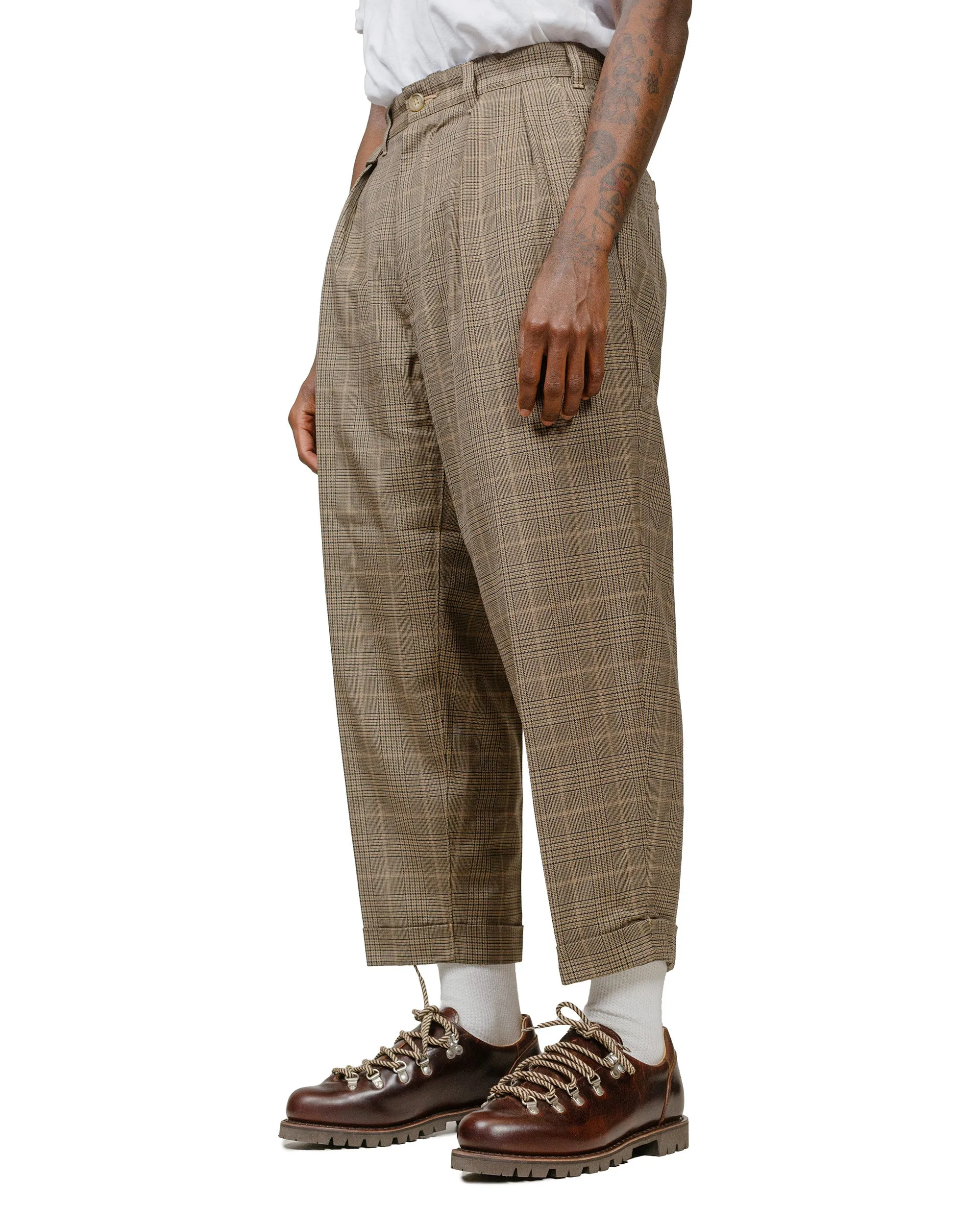 Beams Plus 2Pleats Tapered TW Twill Plaid Light Brown sold by Lost & Found product image thumbnail 2