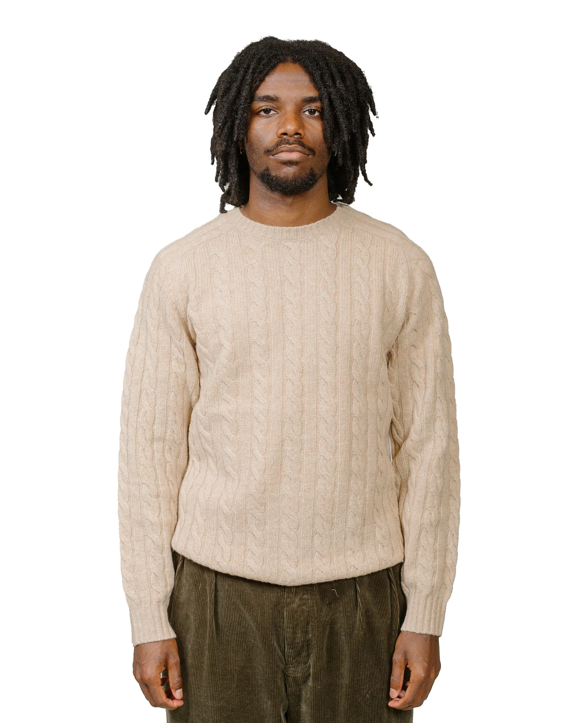 Beams Plus Cable Crew 5G Beige sold by Lost & Found product image thumbnail 2