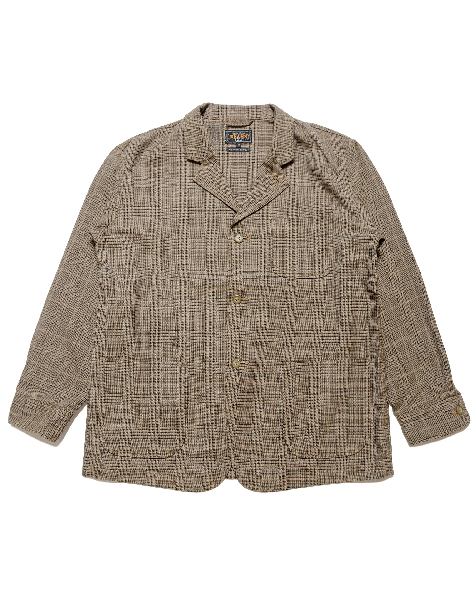 Beams Plus 4B Cuffs Jacket TW Plaid Light Brown sold by Lost & Found