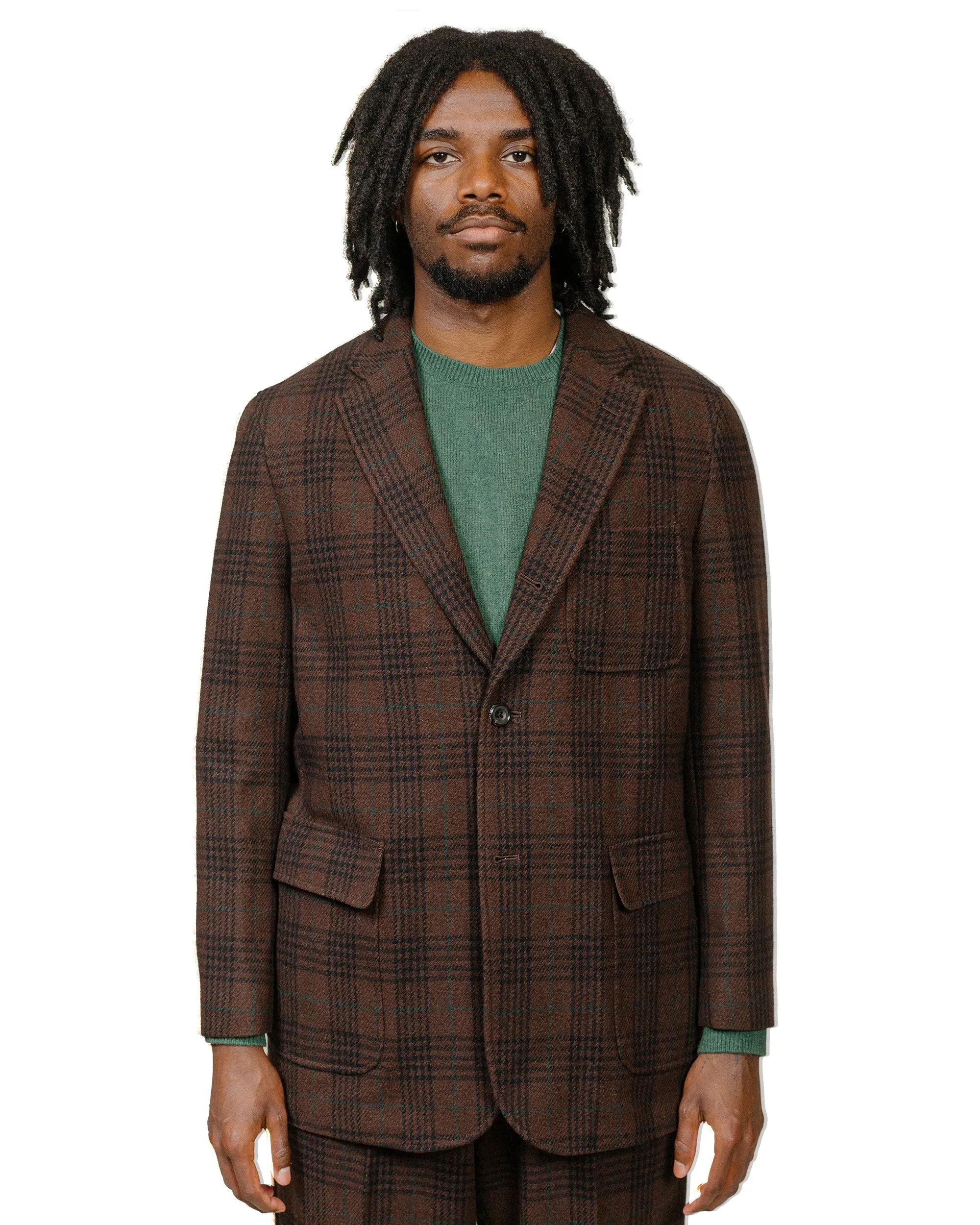Beams Plus 3B Box-Fit Jacket Wool Plaid Brown sold by Lost & Found product image thumbnail 2