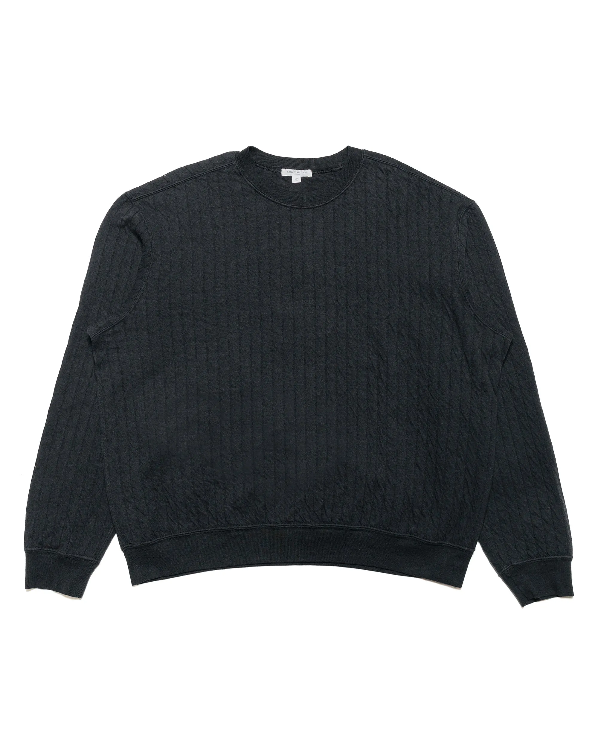 Lady White Co. Quilted Crewneck Anthracite sold by Lost & Found