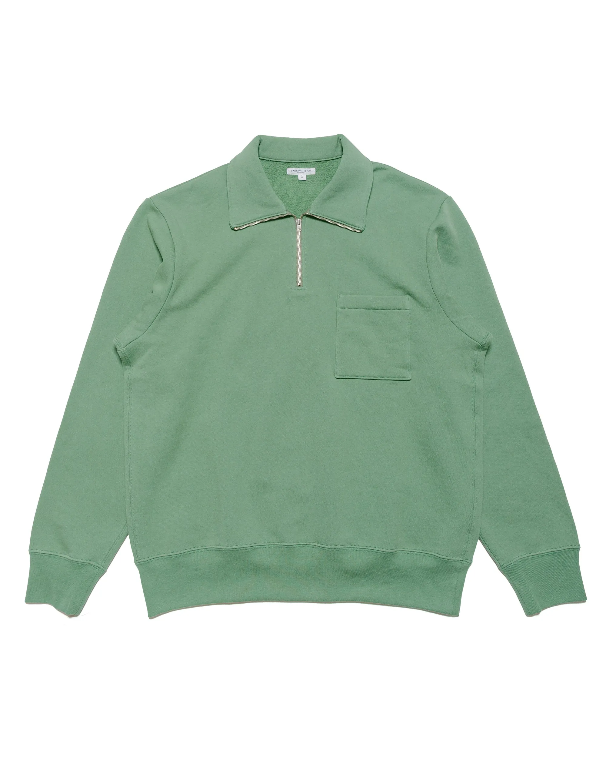 Lady White Co. Lost & Found Quarter Zip Sweatshirt Faded Green sold by Lost & Found