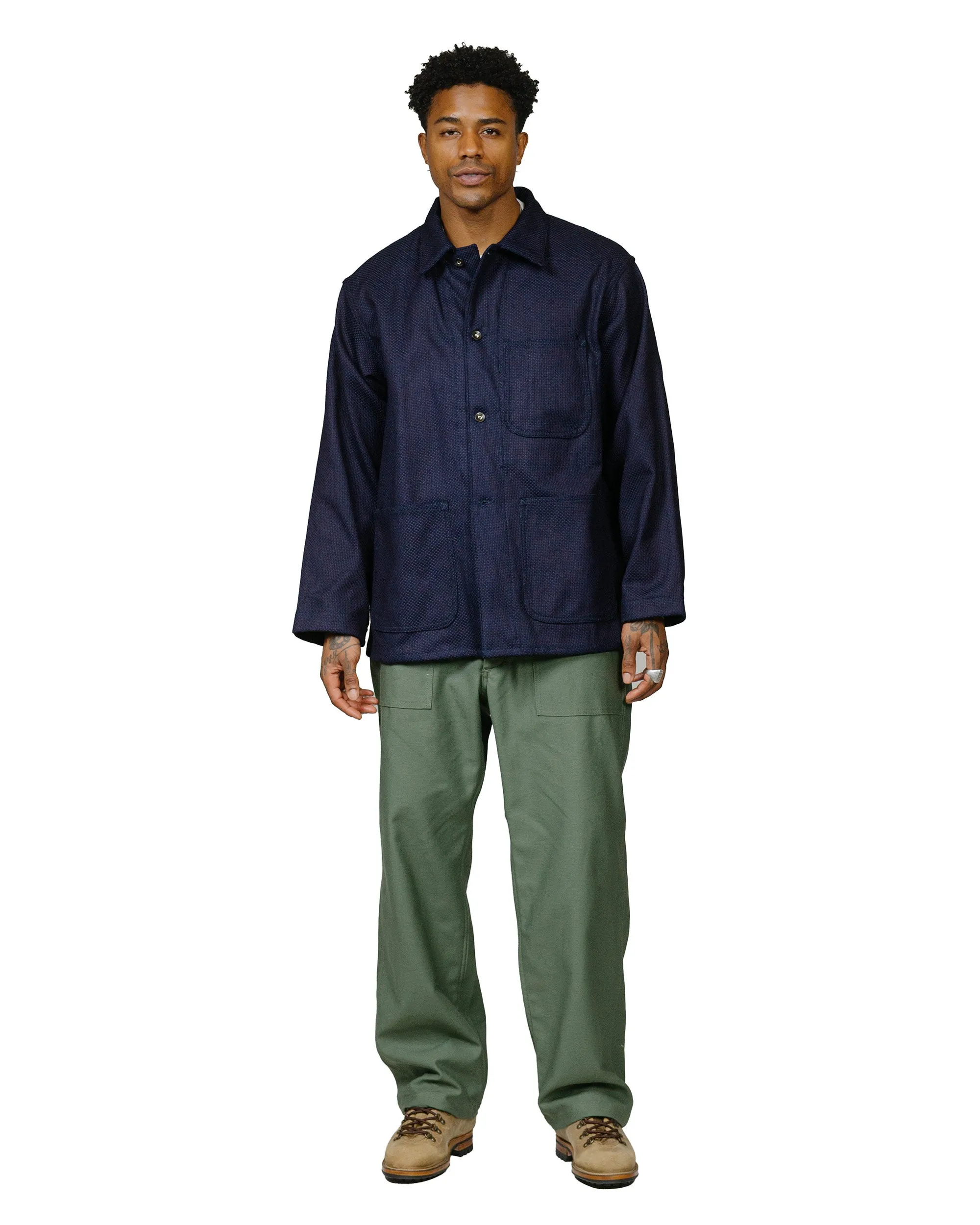 Engineered Garments Workaday Utility Jacket Dark Navy Cotton Heavy Basketweave sold by Lost & Found product image thumbnail 4