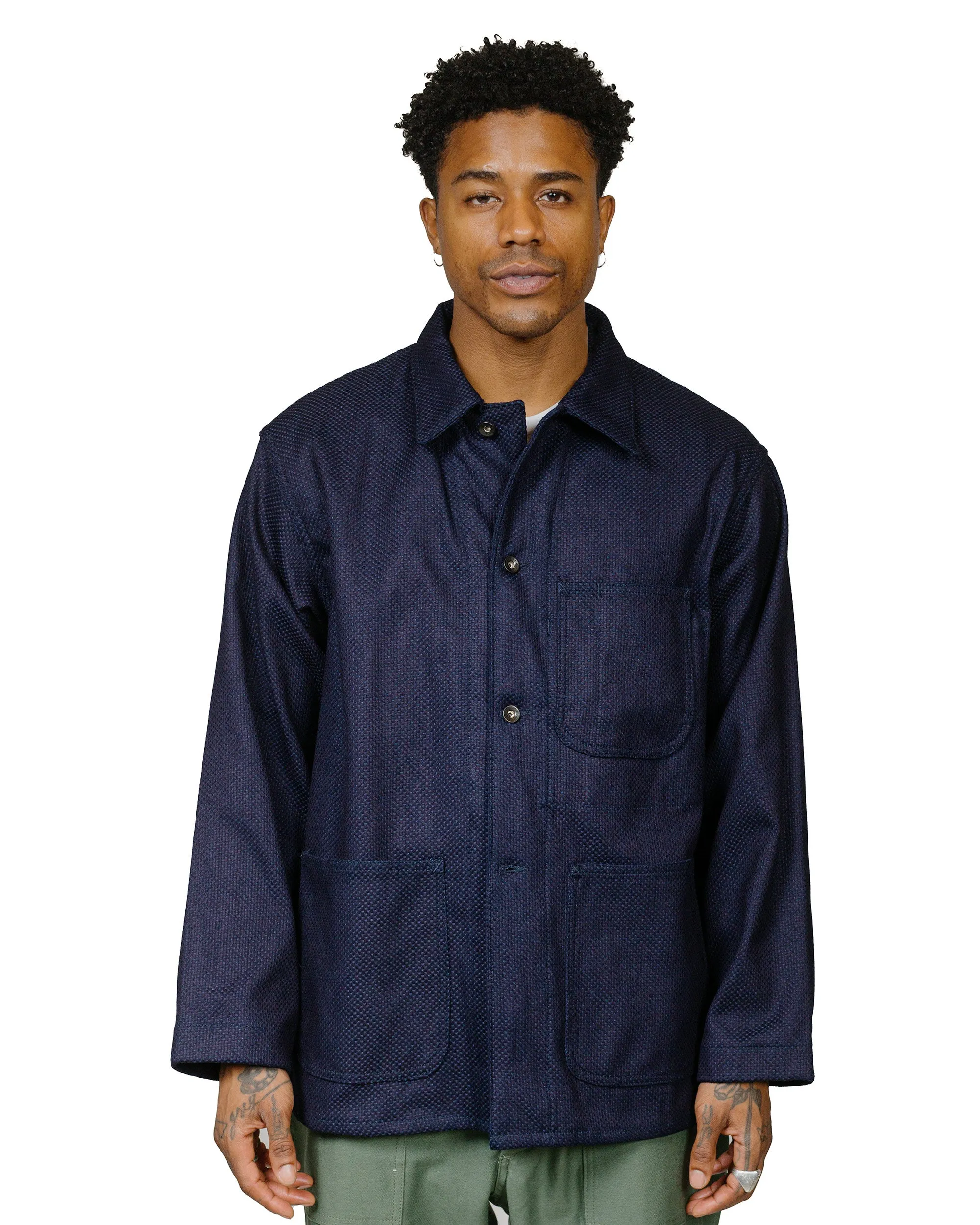 Engineered Garments Workaday Utility Jacket Dark Navy Cotton Heavy Basketweave sold by Lost & Found product image thumbnail 2
