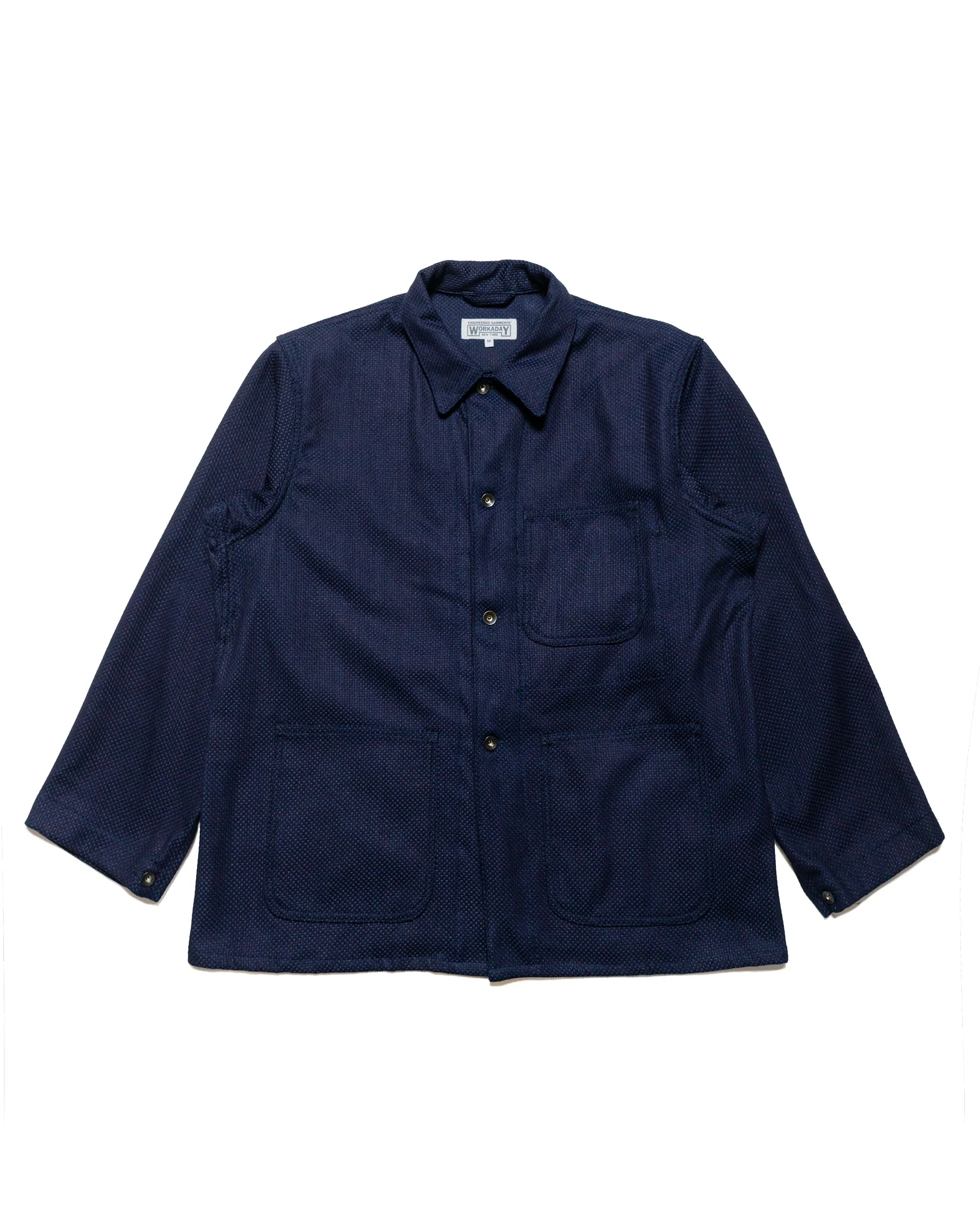 Engineered Garments Workaday Utility Jacket Dark Navy Cotton Heavy Basketweave sold by Lost & Found