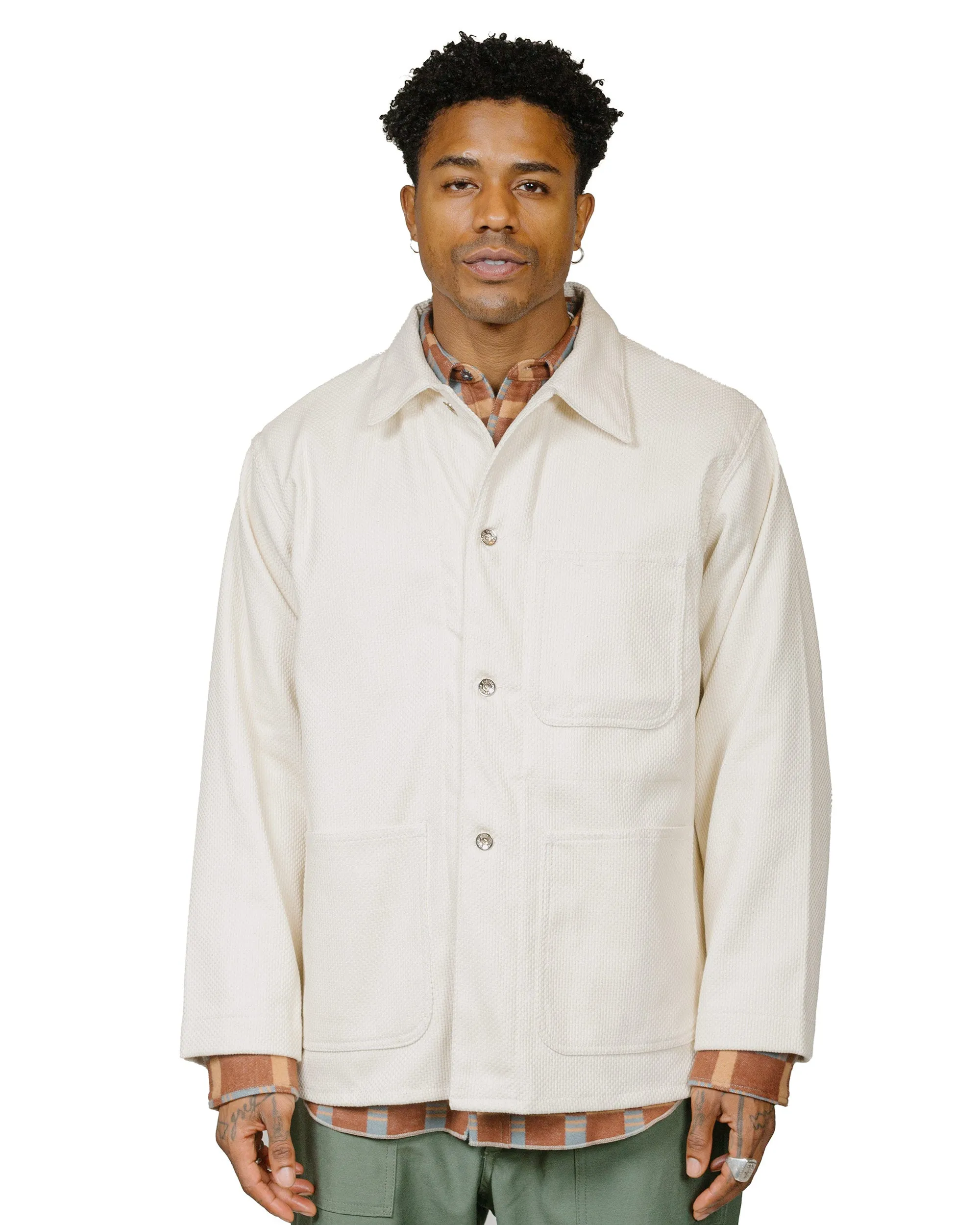 Engineered Garments Workaday Utility Jacket Natural Cotton Heavy Basketweave sold by Lost & Found product image thumbnail 2