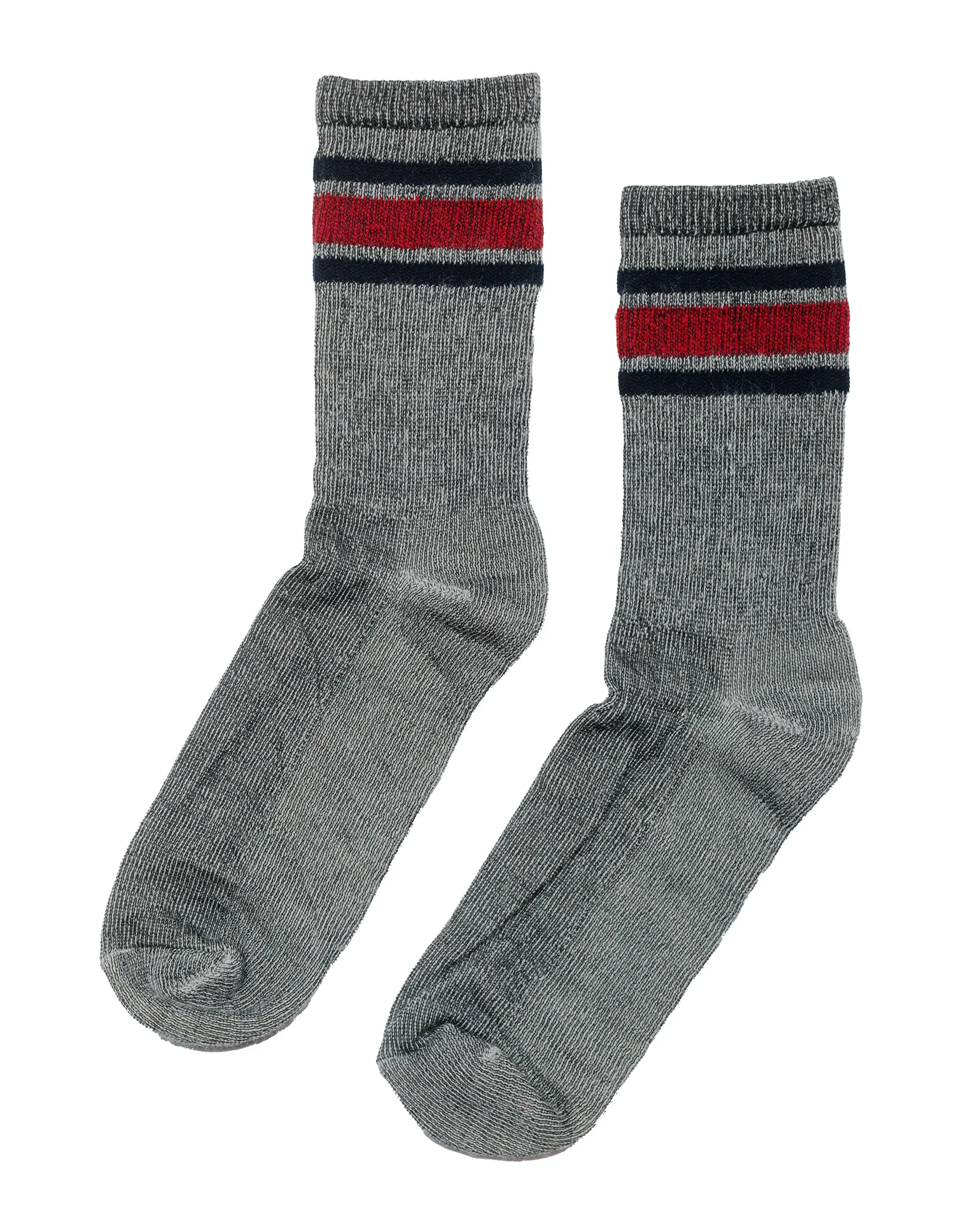 American Trench Merino Activity Socks Grey with Navy/Red sold by Lost & Found product image thumbnail 2