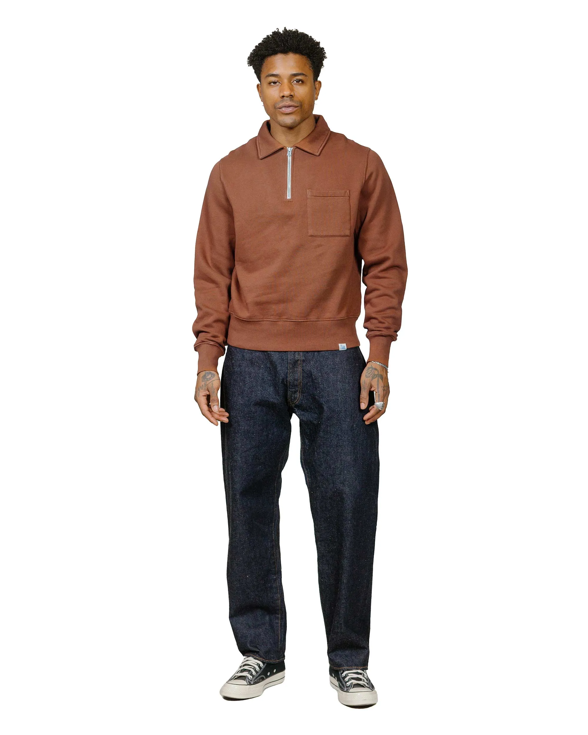 Merz B. Schwanen ZIPC01 Zip Collar Sweatshirt Chestnut sold by Lost & Found product image thumbnail 4
