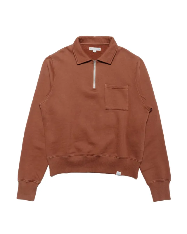 Merz B. Schwanen ZIPC01 Zip Collar Sweatshirt Chestnut sold by Lost & Found