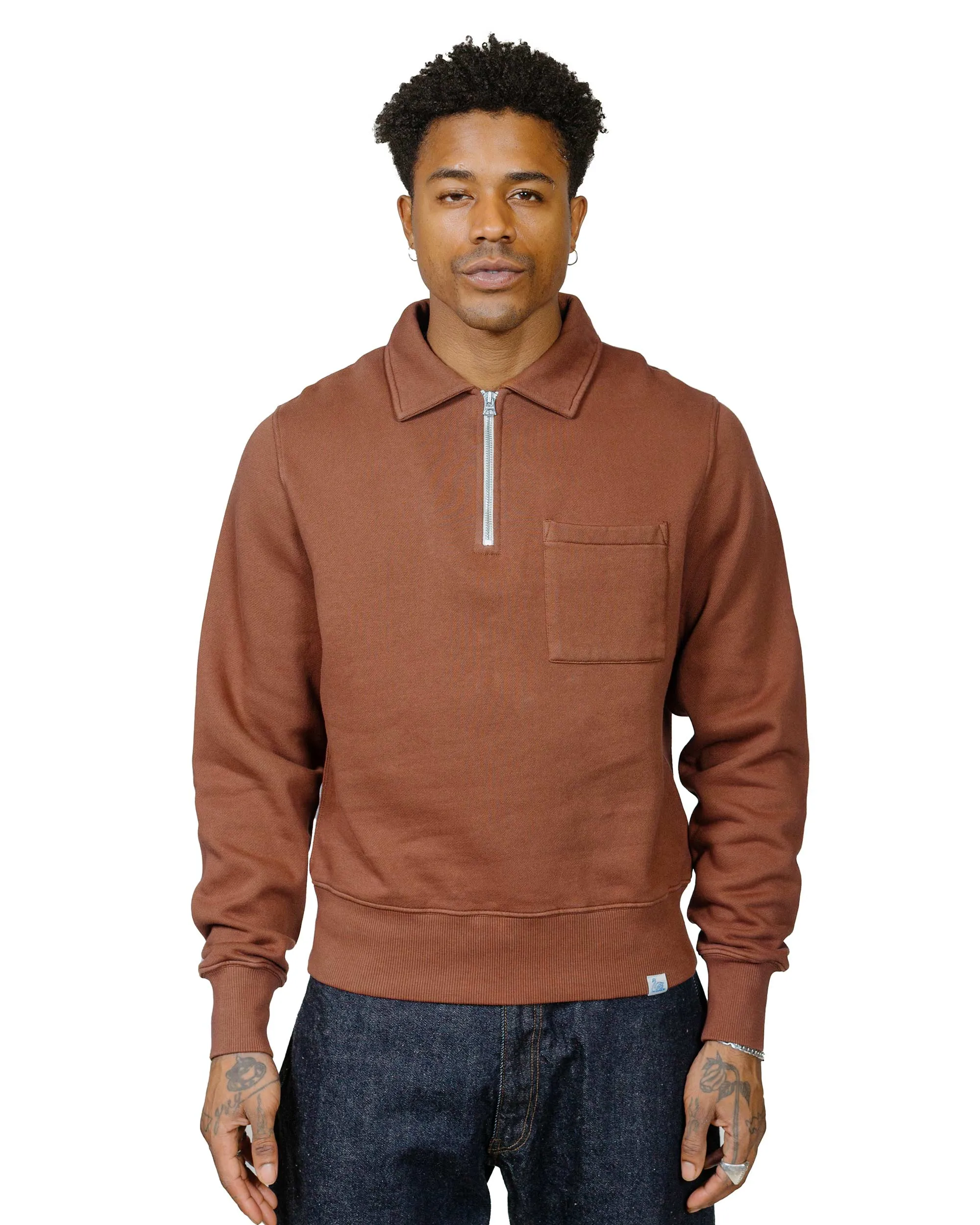 Merz B. Schwanen ZIPC01 Zip Collar Sweatshirt Chestnut sold by Lost & Found product image thumbnail 2