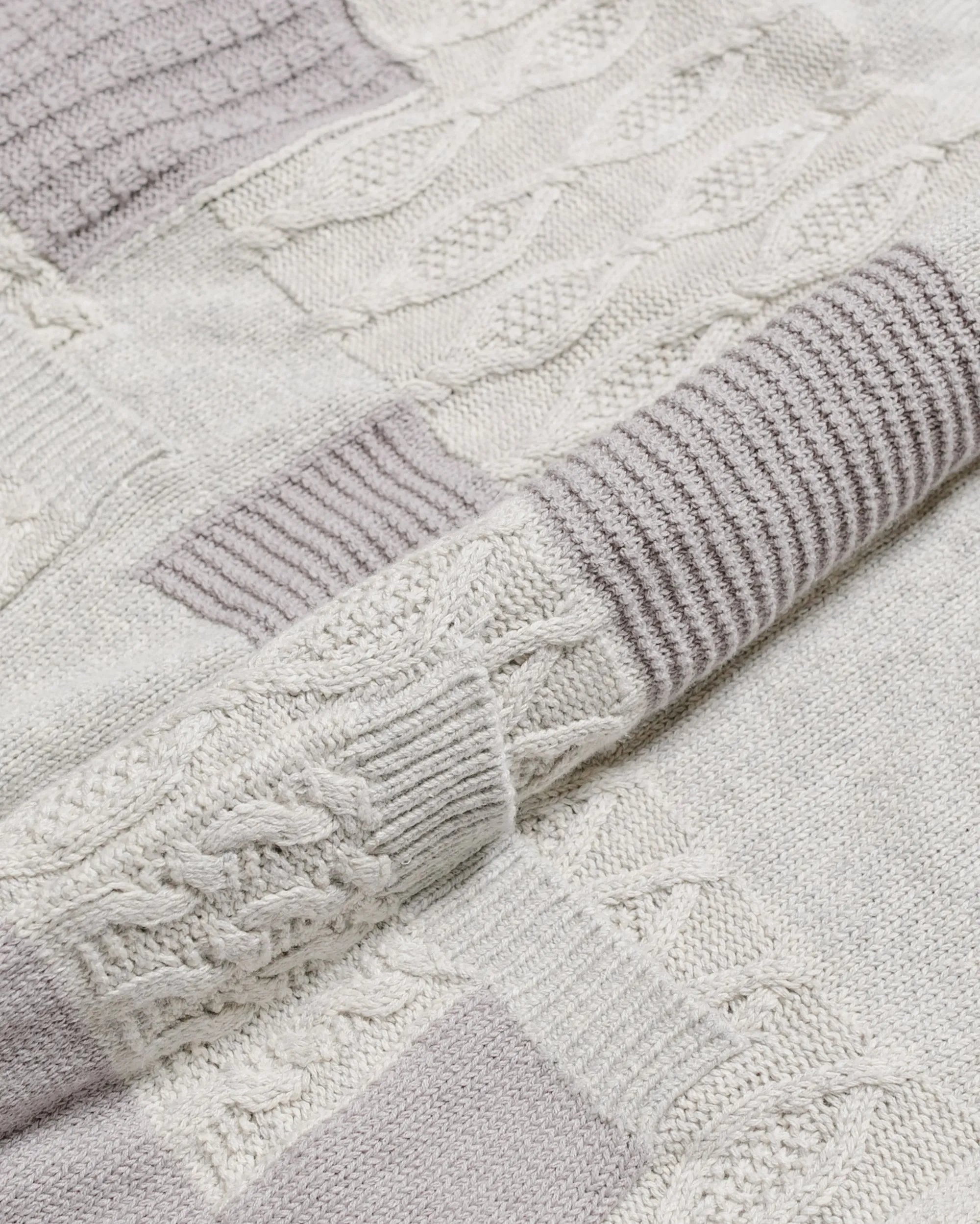 Beams Plus Cardigan Patchwork Like Jacquard Grey sold by Lost & Found product image thumbnail 5