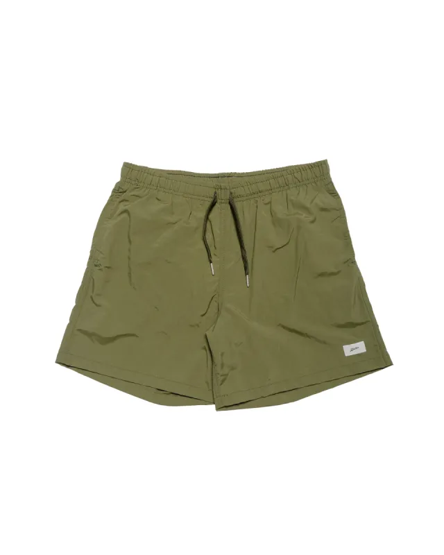 Bather Solid Olive Swim Trunk sold by Lost & Found