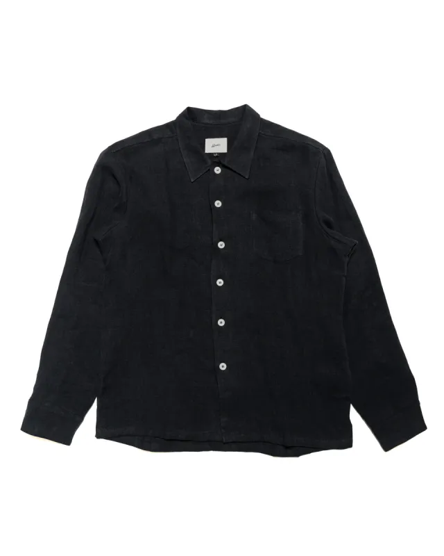 Bather Coal Linen Leisure Shirt sold by Lost & Found