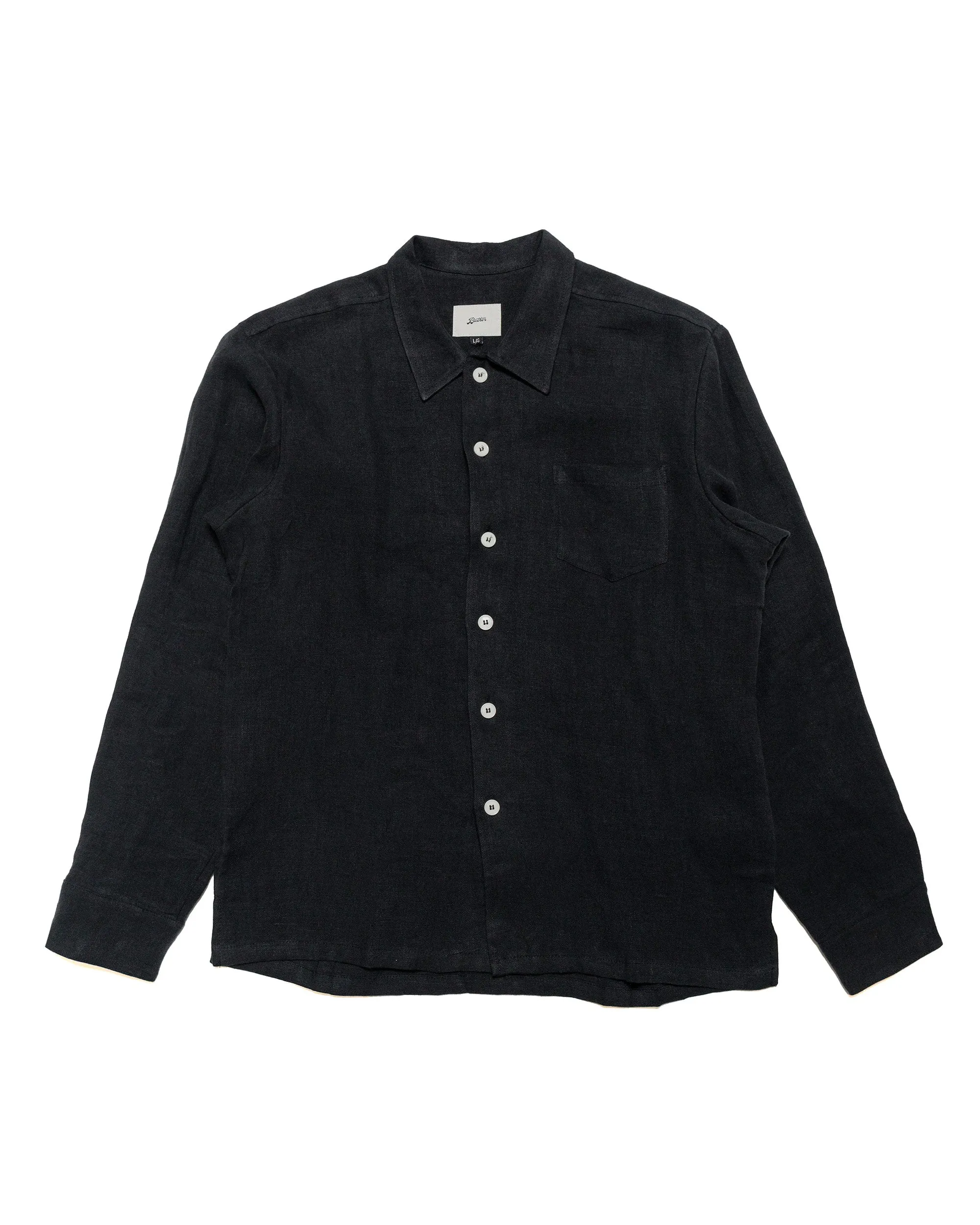 Bather Coal Linen Leisure Shirt sold by Lost & Found