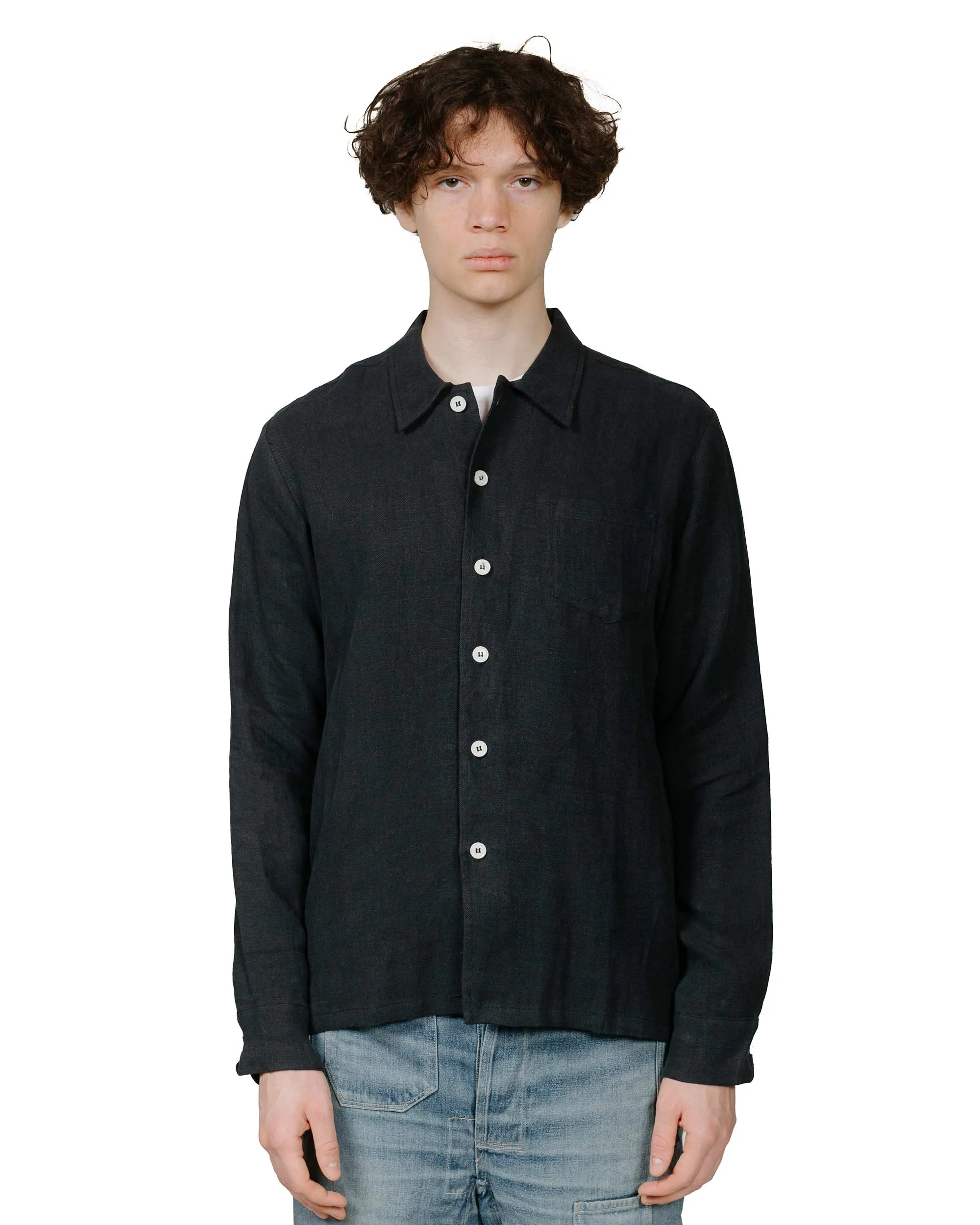Bather Coal Linen Leisure Shirt sold by Lost & Found product image thumbnail 2