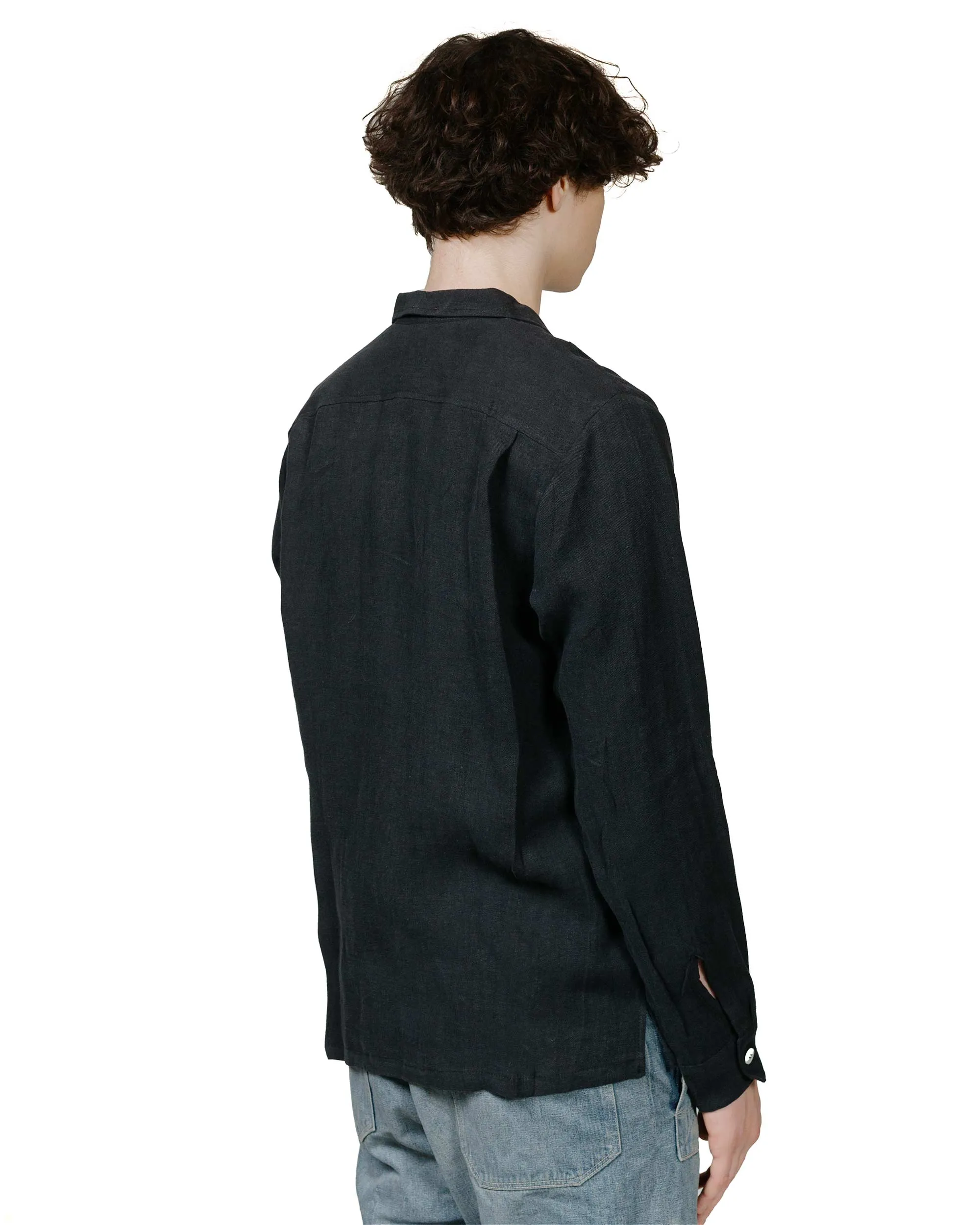 Bather Coal Linen Leisure Shirt sold by Lost & Found product image thumbnail 3