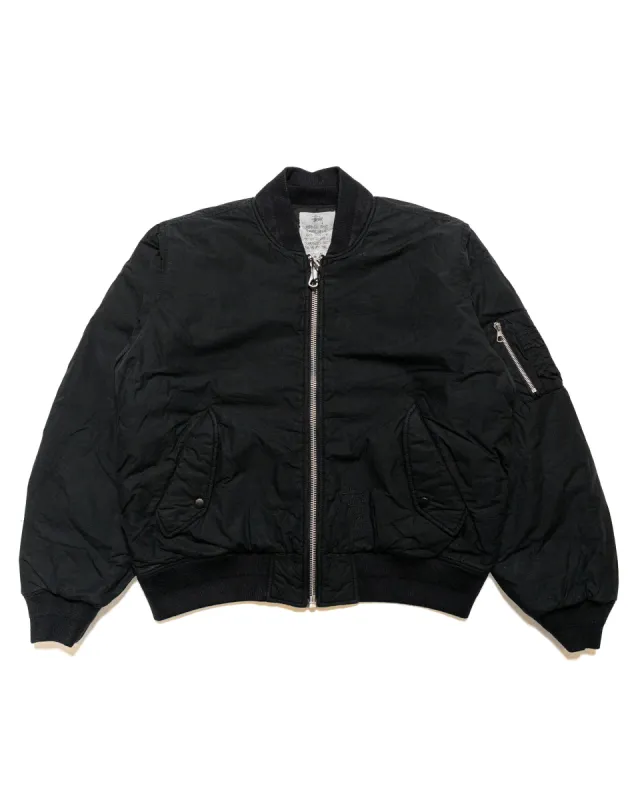 Stüssy Quilted Bomber Waxed Black sold by Lost & Found
