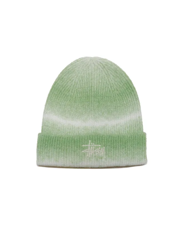 Stüssy Cuff Basic Striped Beanie Lime sold by Lost & Found