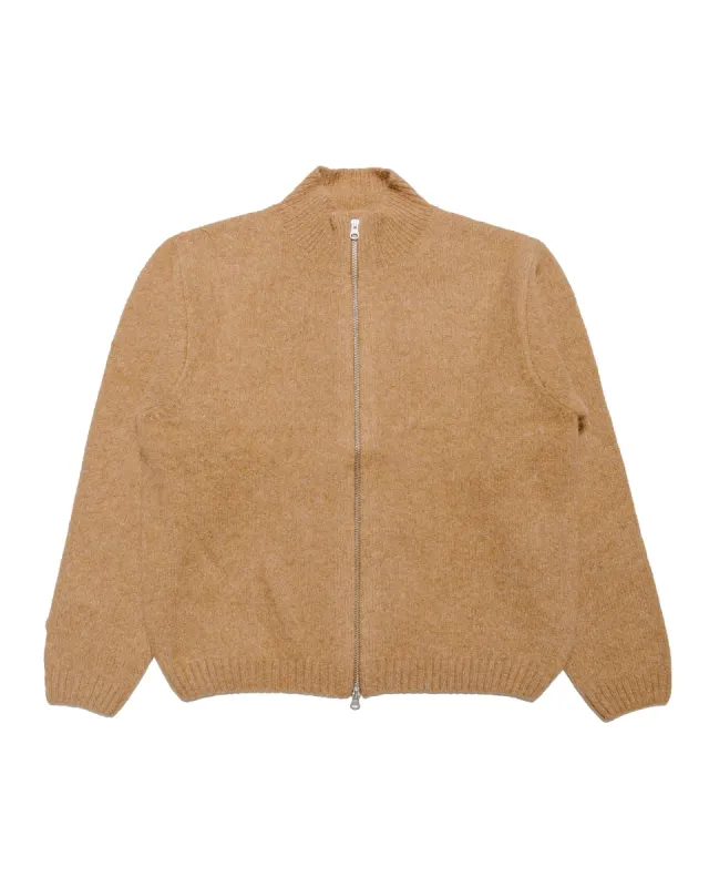 Stüssy Brushed Mock Full Zip Sweater Camel sold by Lost & Found