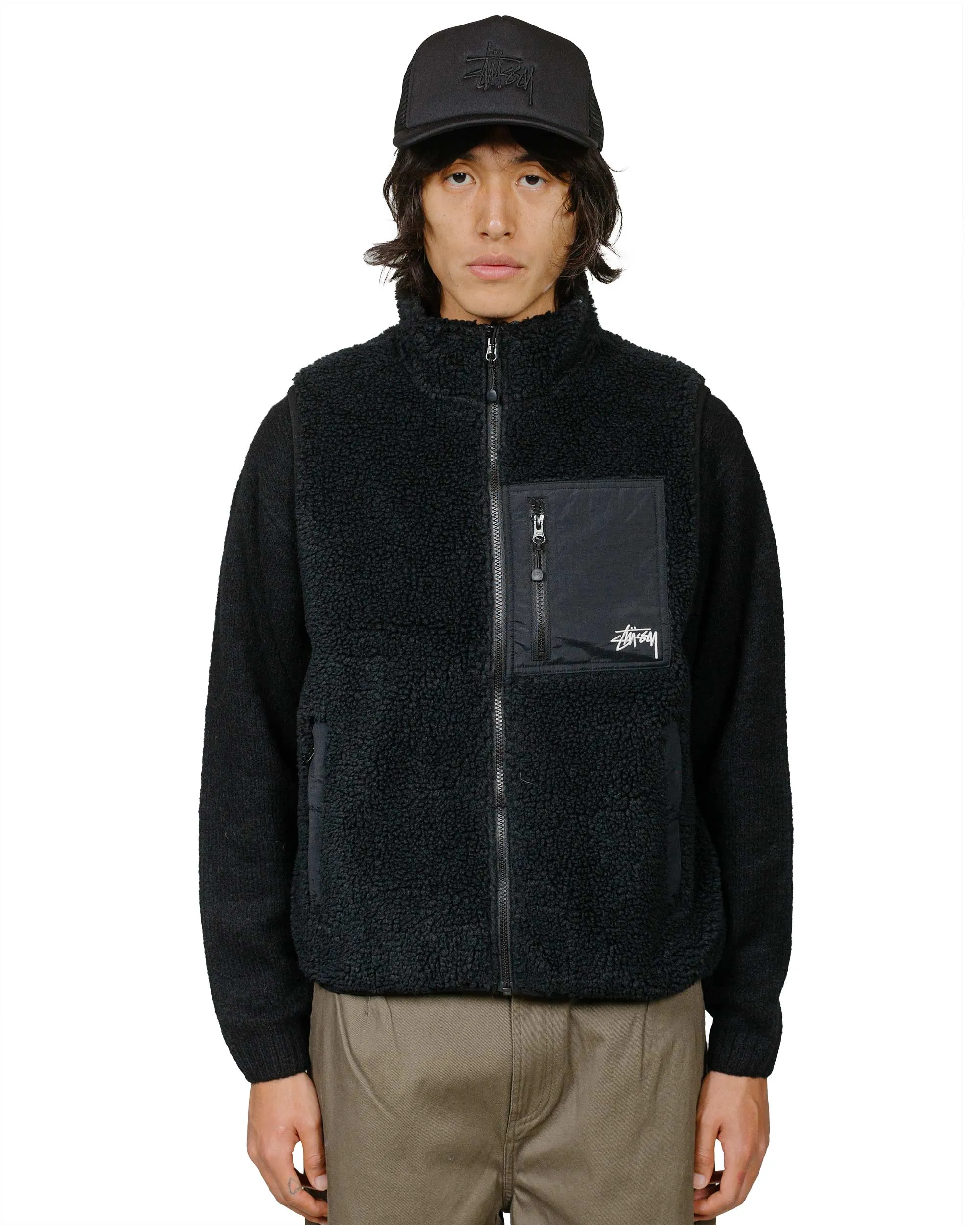 Stüssy Sherpa Reversible Vest Black sold by Lost & Found product image thumbnail 3