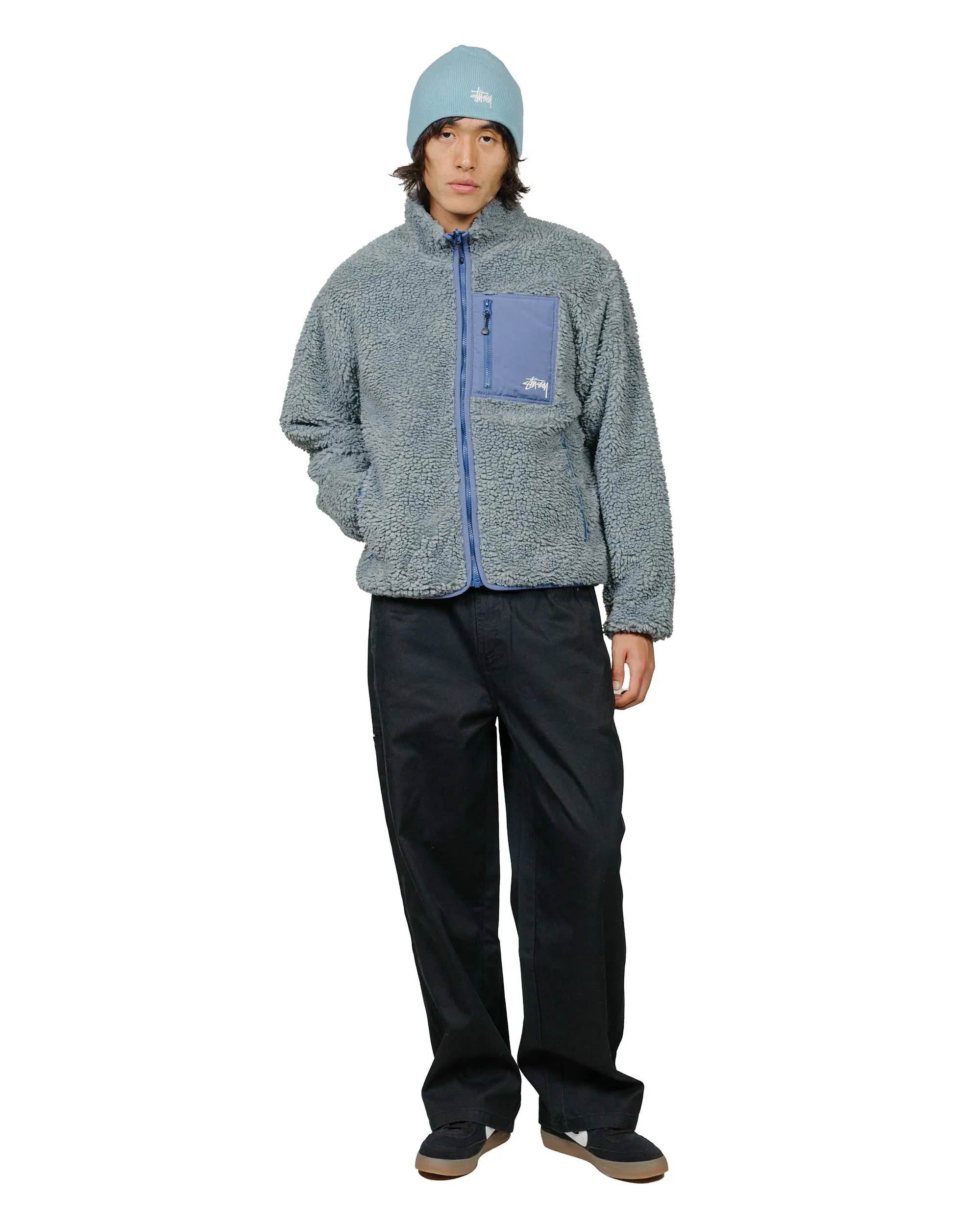 Stüssy Sherpa Reversible Jacket Blue Stone sold by Lost & Found product image thumbnail 5