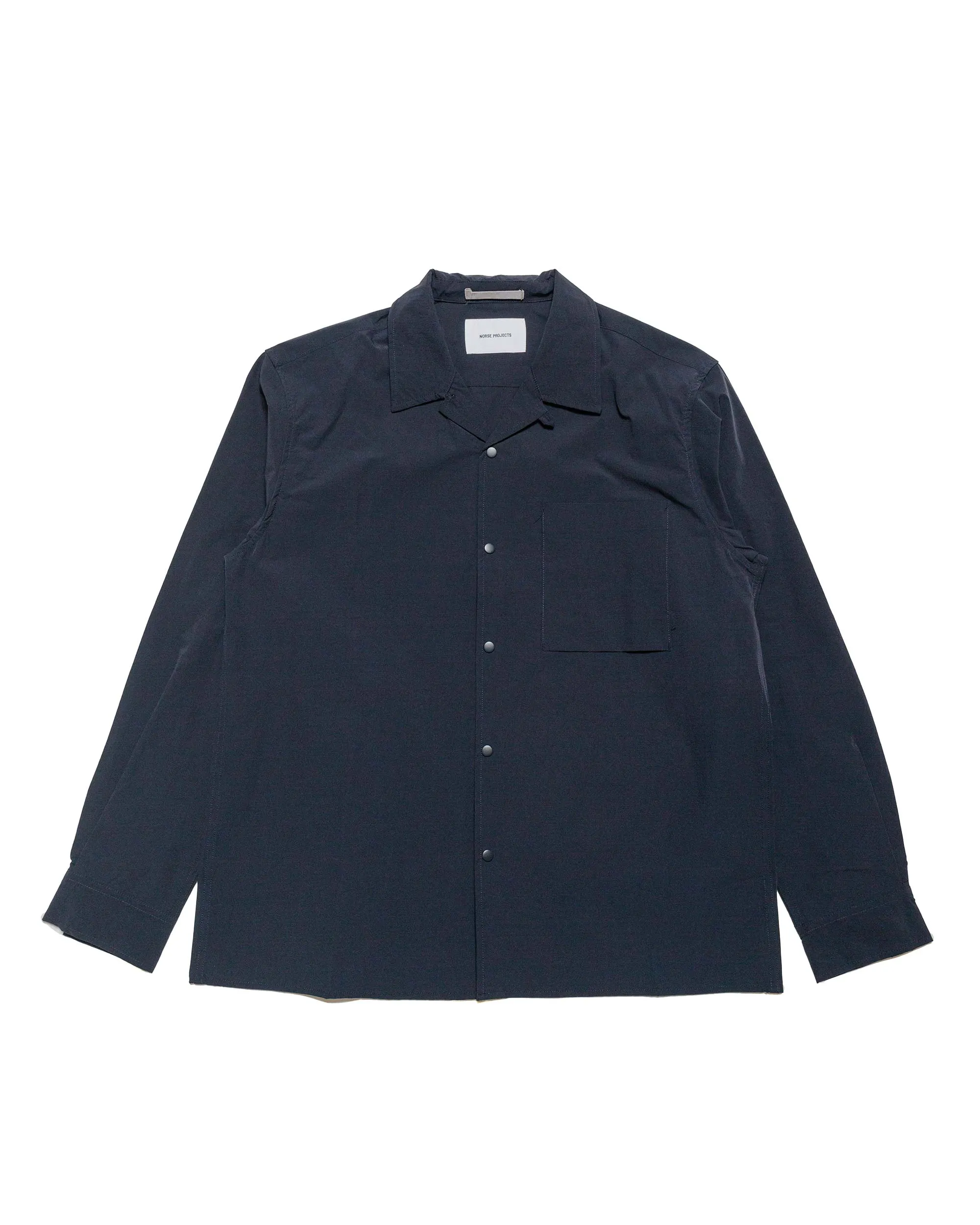 Norse Projects Carsten Travel Light Shirt LS Dark Navy sold by Lost & Found