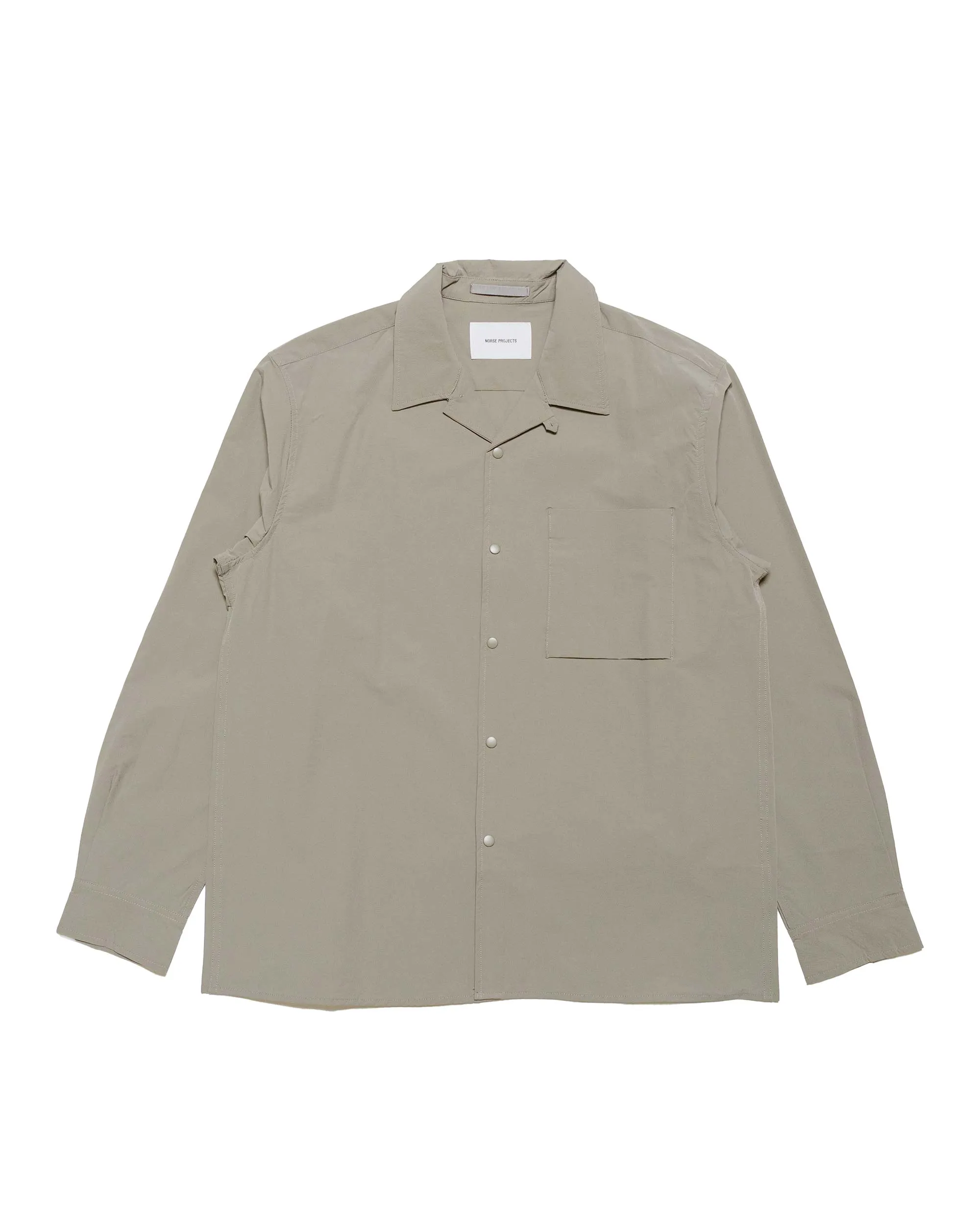Norse Projects Carsten Travel Light Shirt LS Concrete Grey sold by Lost & Found