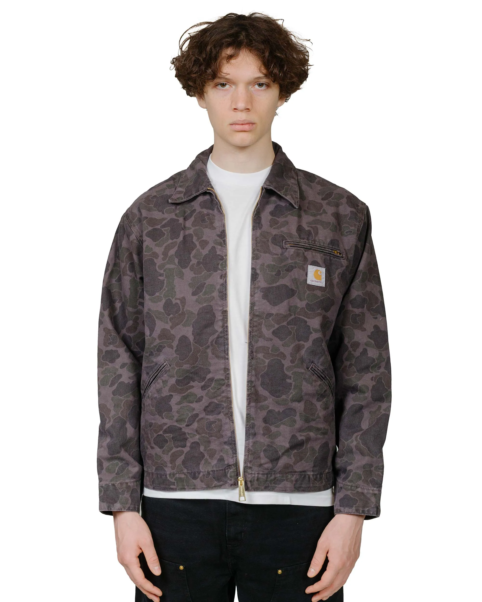 Carhartt W.I.P. Detroit Jacket Duck Camo Green/Graphite Garment Dyed sold by Lost & Found product image thumbnail 2