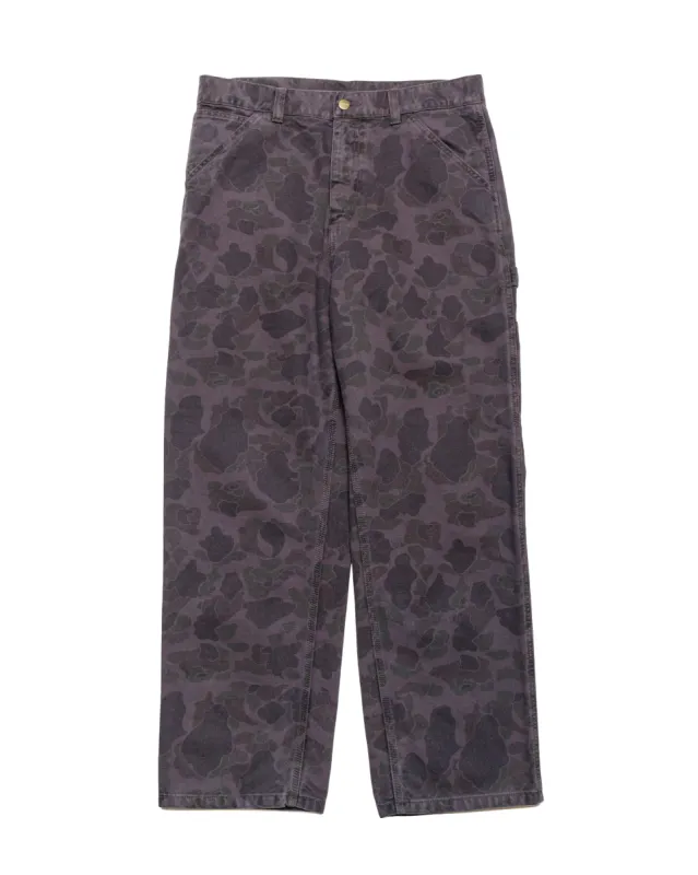 Carhartt W.I.P. Single Knee Pant Duck Camo Green/Graphite Garment Dyed sold by Lost & Found