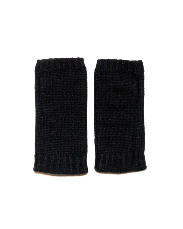 Margaret Howell Chunky Wristwarmer Merino Cashmere Black sold by Lost & Found