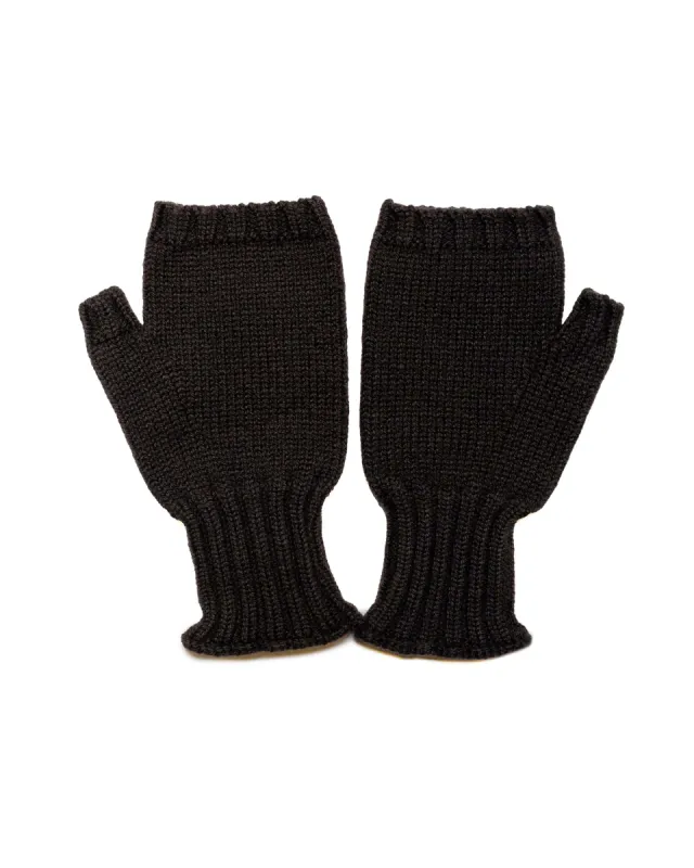 MHL Chunky Fingerless Glove British Merino Dark Brown sold by Lost & Found