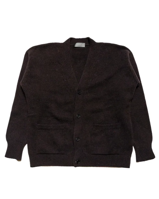 Margaret Howell Boxy Cardigan Geelong Ebony sold by Lost & Found
