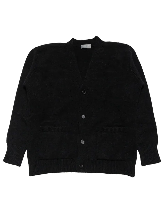 Margaret Howell Boxy Cardigan Geelong Black sold by Lost & Found