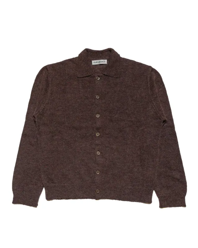 Our Legacy Evening Polo Smokey Brown Fuzzy Alpaca sold by Lost & Found