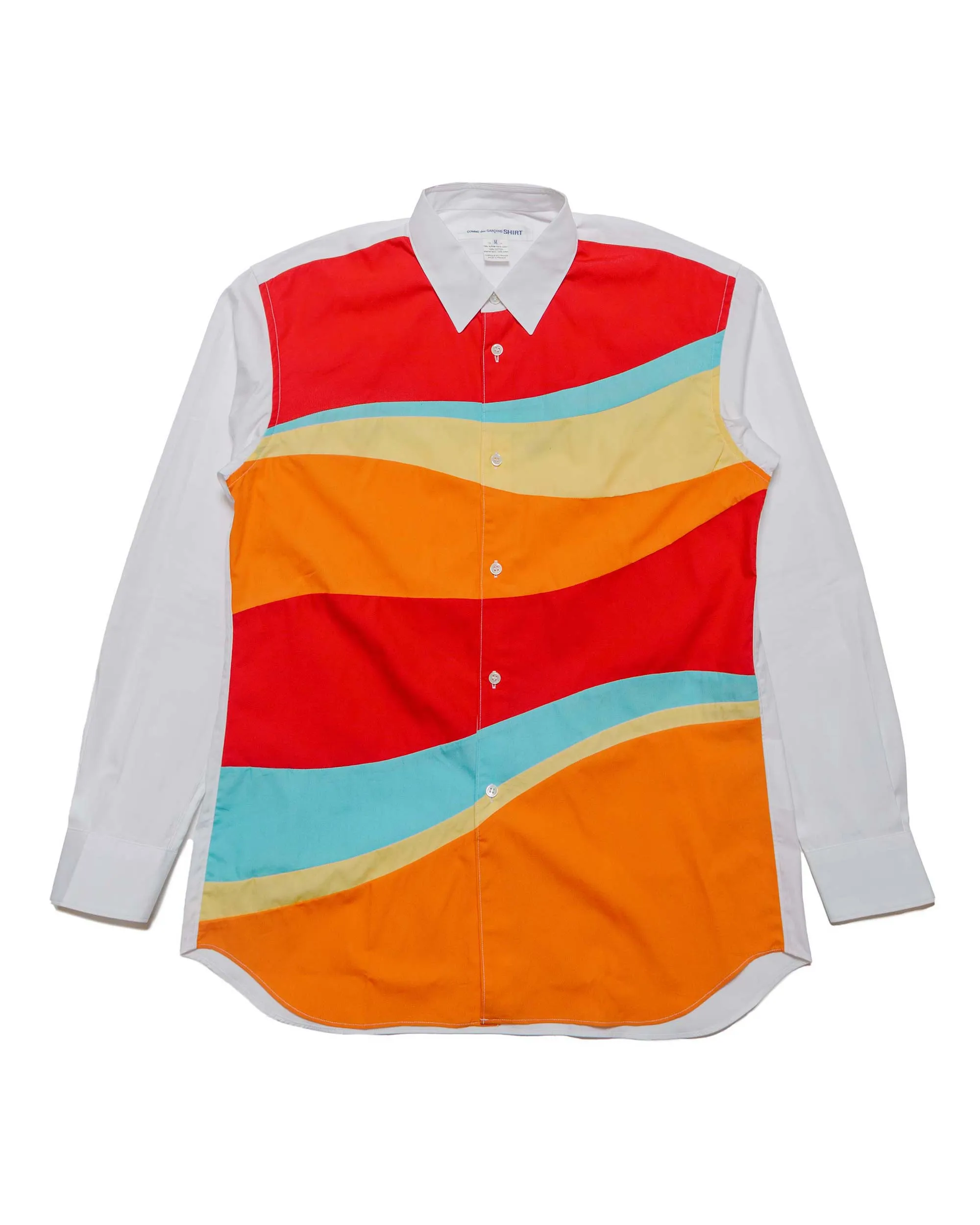 Comme des Garçons SHIRT Coloured Stripe Shirt White Mix sold by Lost & Found