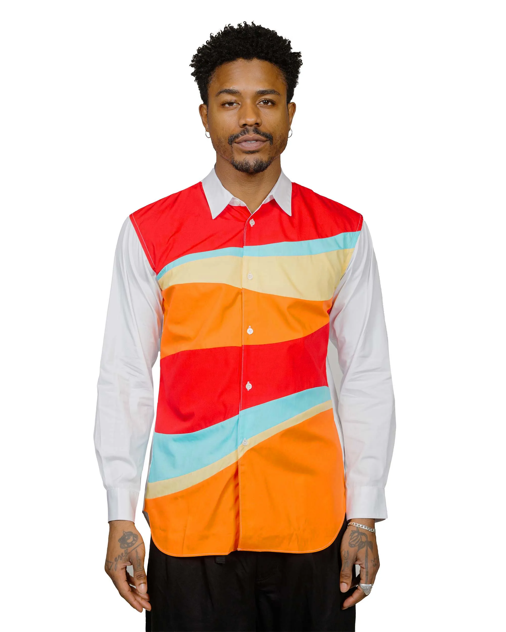 Comme des Garçons SHIRT Coloured Stripe Shirt White Mix sold by Lost & Found product image thumbnail 2
