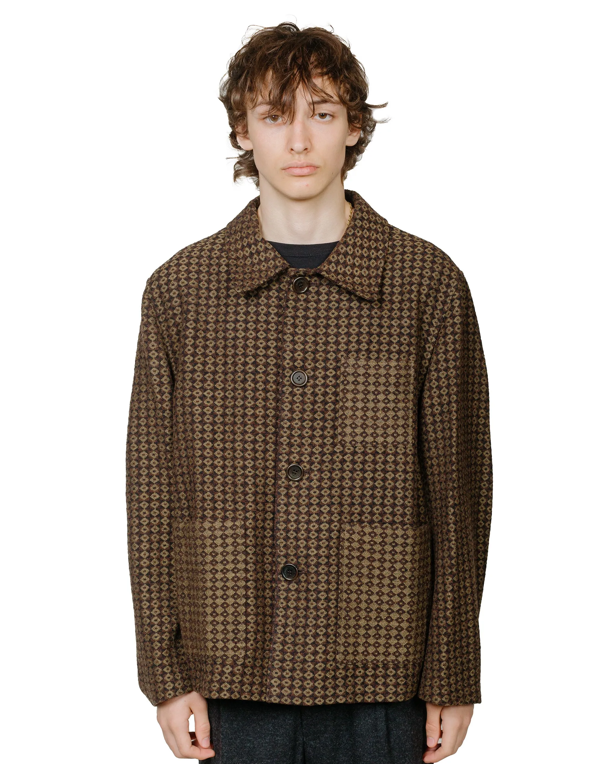 Amomento Jacquard Pocket Jacket Brown sold by Lost & Found product image thumbnail 2