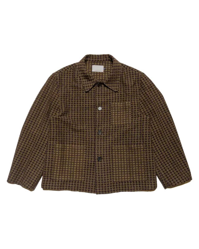 Amomento Jacquard Pocket Jacket Brown sold by Lost & Found