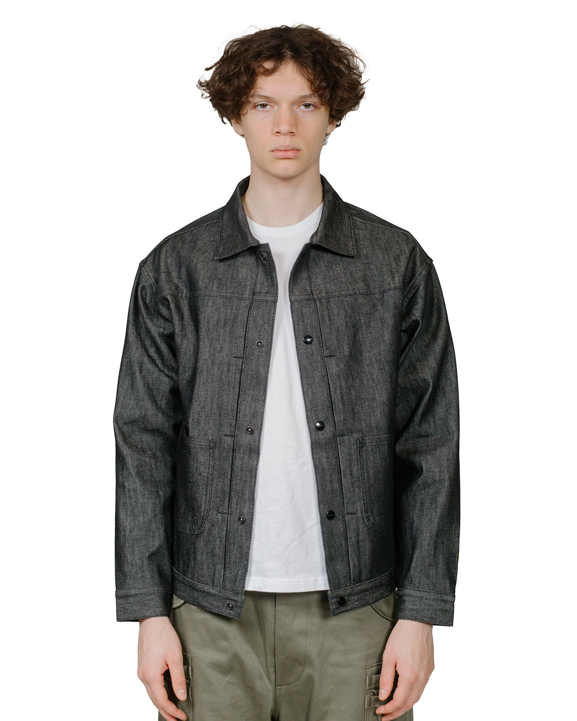 Sassafras Gardeners Jacket 13oz Slab Denim Black sold by Lost & Found product image thumbnail 2