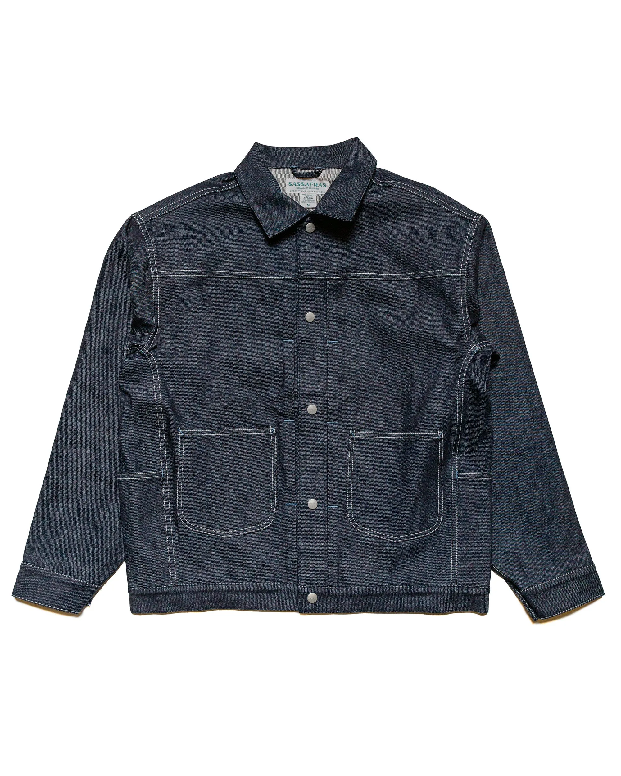 Sassafras Gardeners Jacket 13oz Slab Denim Indigo sold by Lost & Found