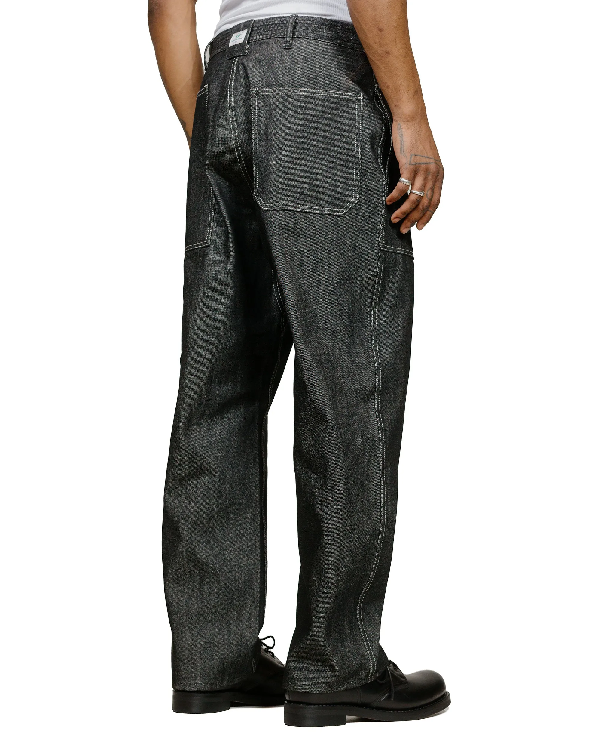 Sassafras T.P. Landscaper Pants 13oz Slab Denim Black sold by Lost & Found product image thumbnail 3