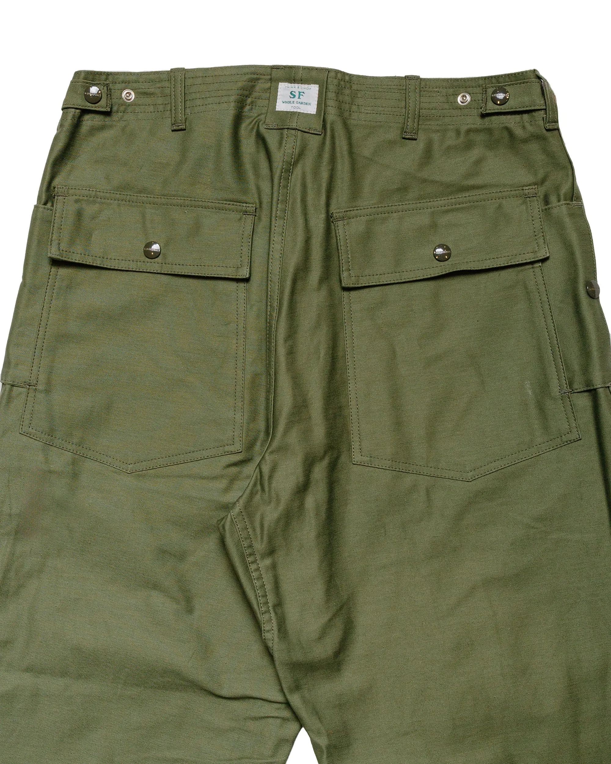 Sassafras F.S Cultivator Pants Back Satin Olive sold by Lost & Found product image thumbnail 5