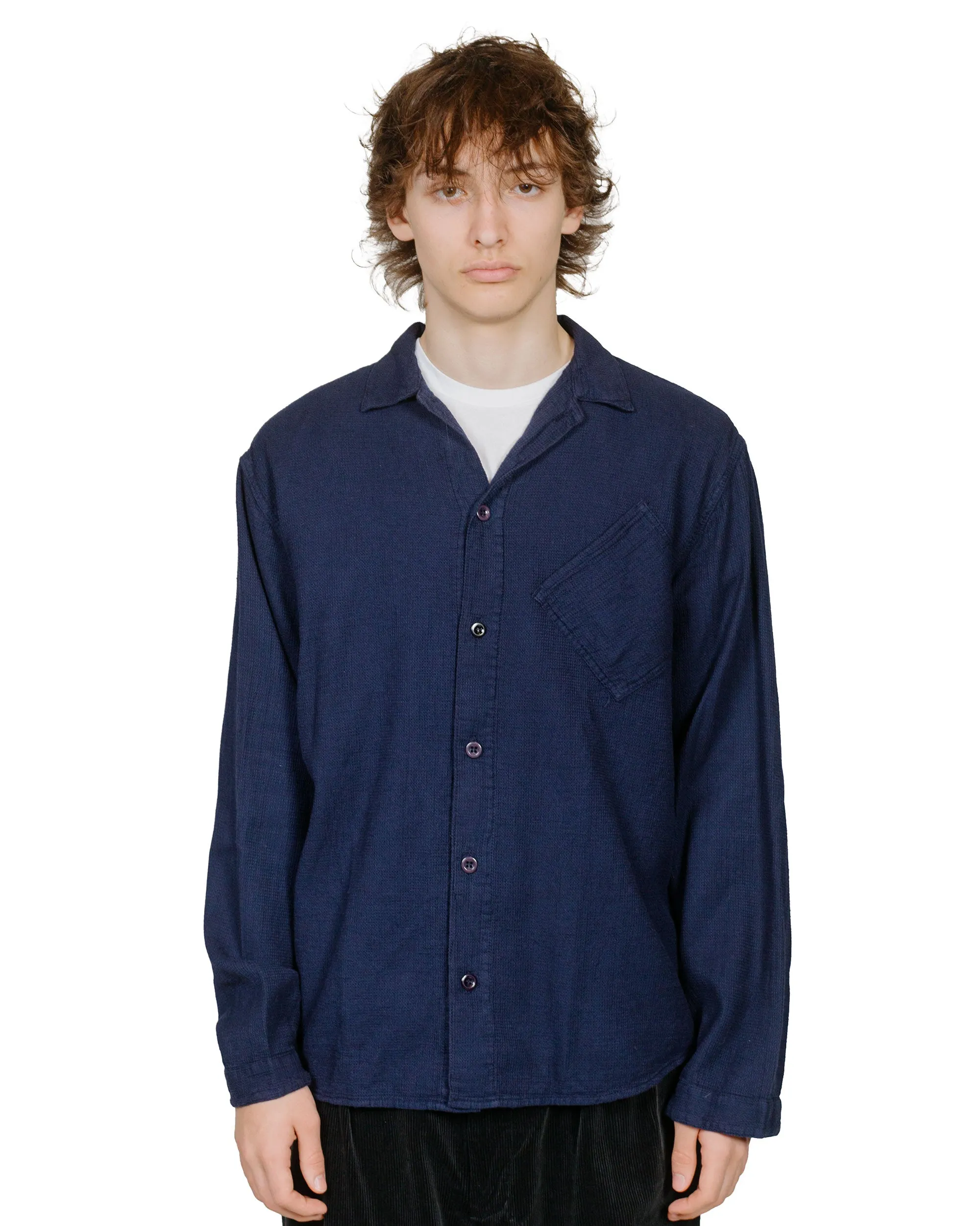 Tender 465 Argyle Chest Pocket Shirt Fine Cotton Beekeeper's Cloth Hadal Blue sold by Lost & Found product image thumbnail 2