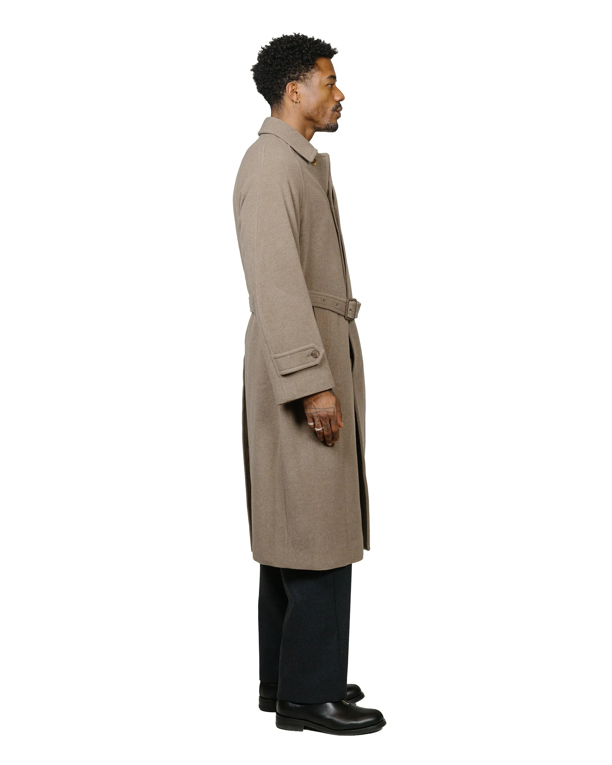 Auralee Super Fine Wool Mosser Soutien Collar Coat Khaki Beige sold by Lost & Found product image thumbnail 3