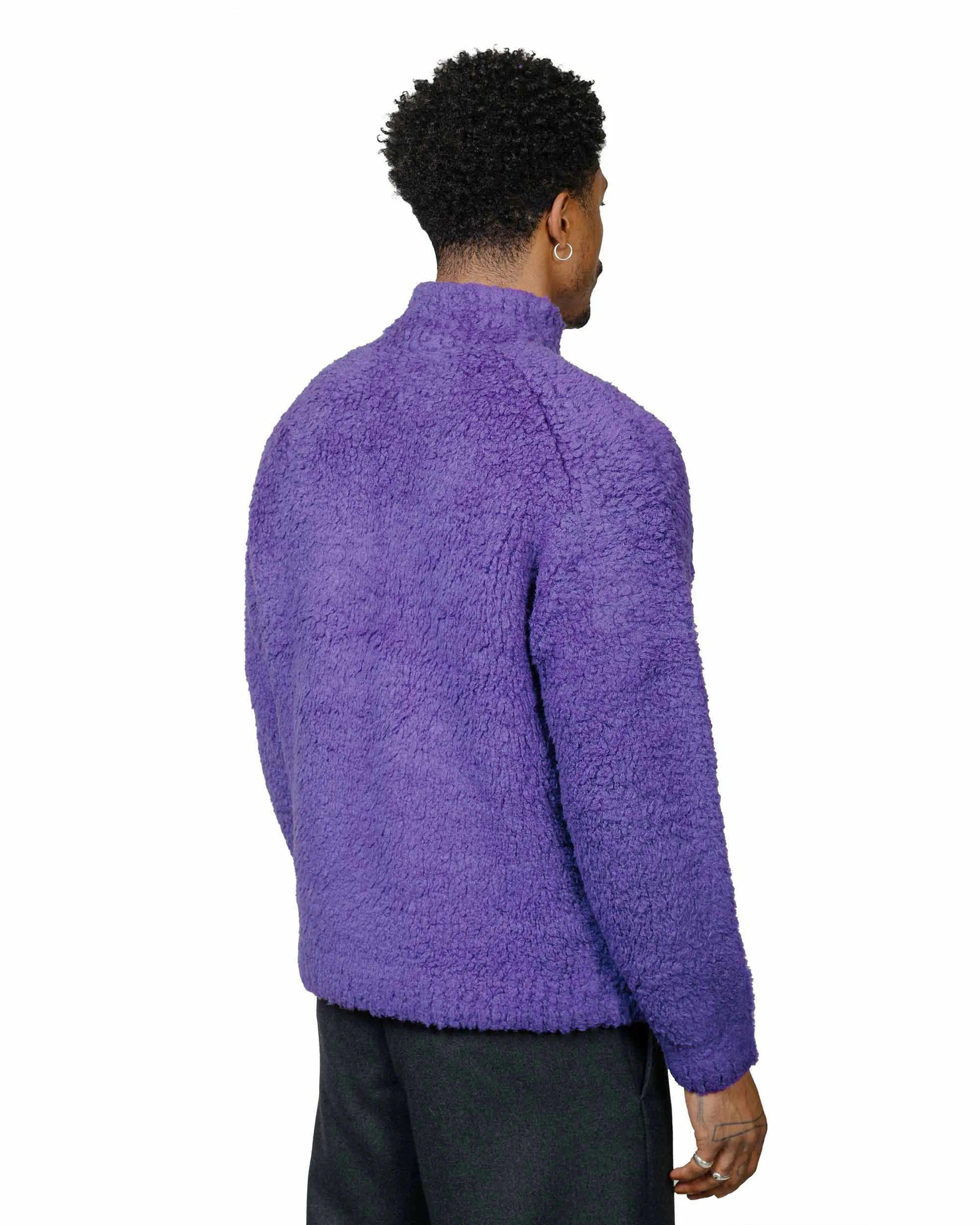 Auralee Merino Wool Boa Knit Half Zip P/O Purple sold by Lost & Found product image thumbnail 3