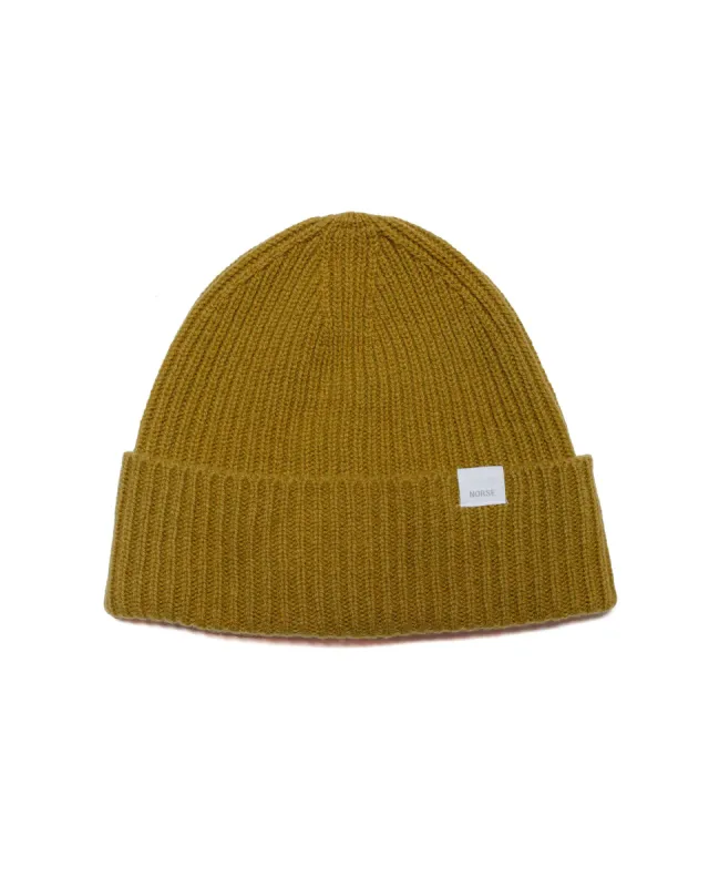 Norse Projects Standard Merino Lambswool Beanie Sitka Green sold by Lost & Found